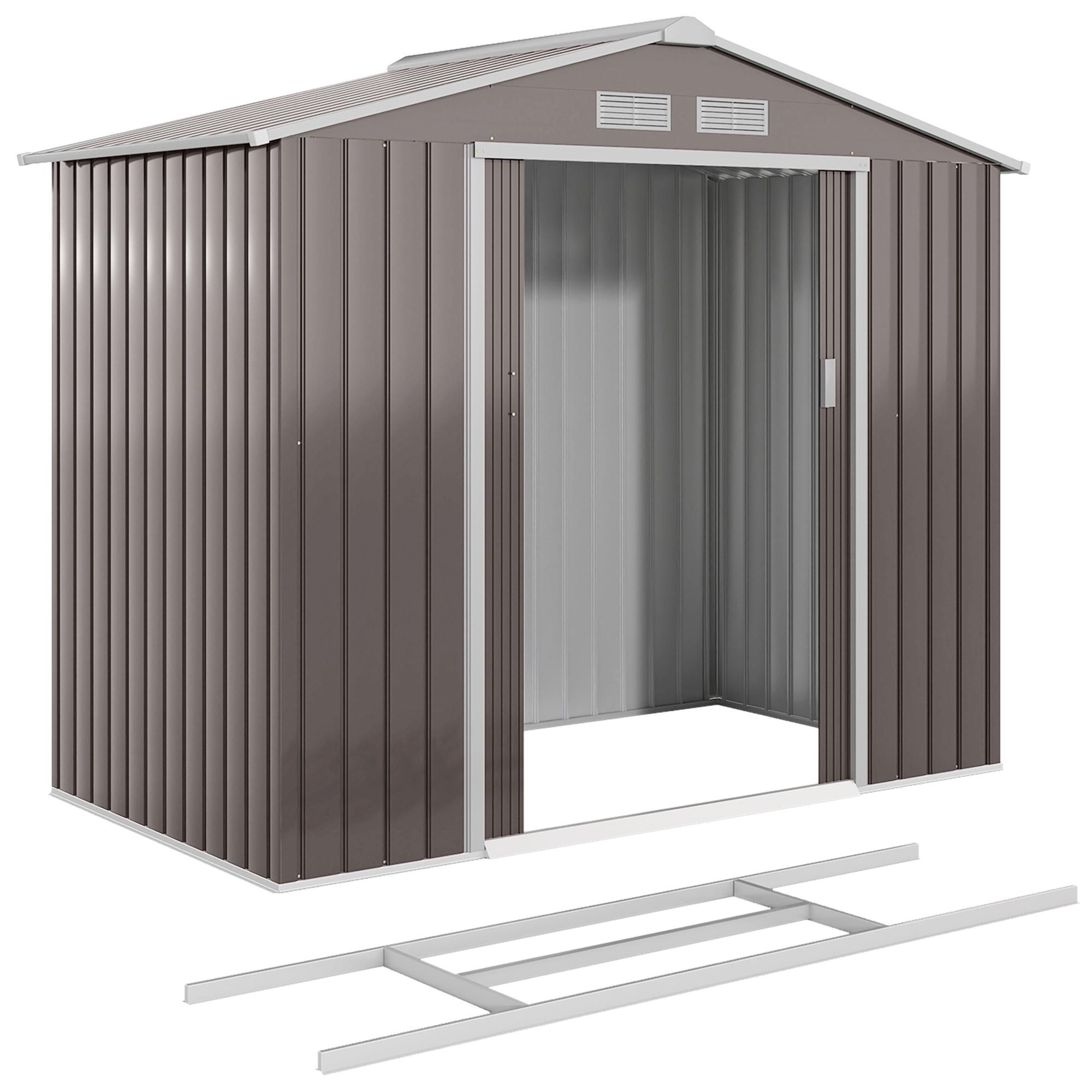 Outsunny 7' x 4' x 6' Metal Storage Shed with Double Door