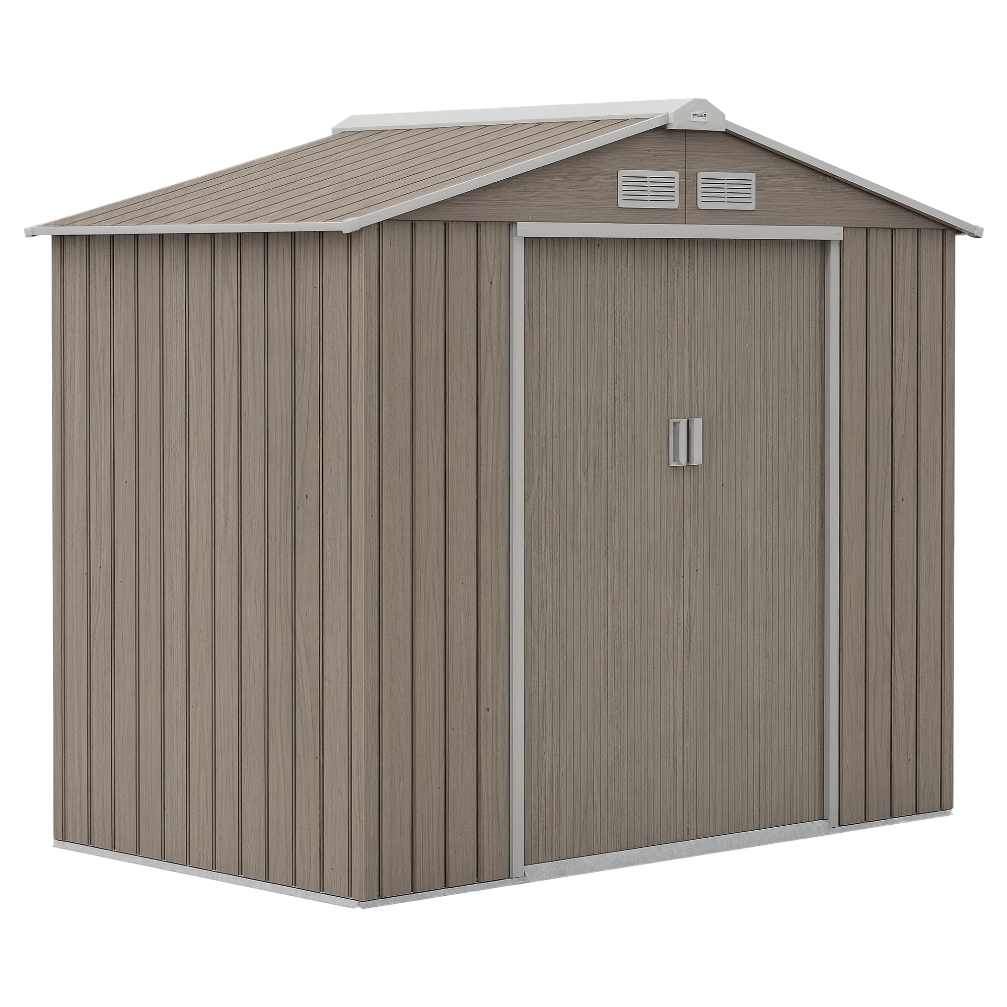 soi＊ Outsunny 12' x 5.5' Metal Garden Storage Shed, Outdoor Tool