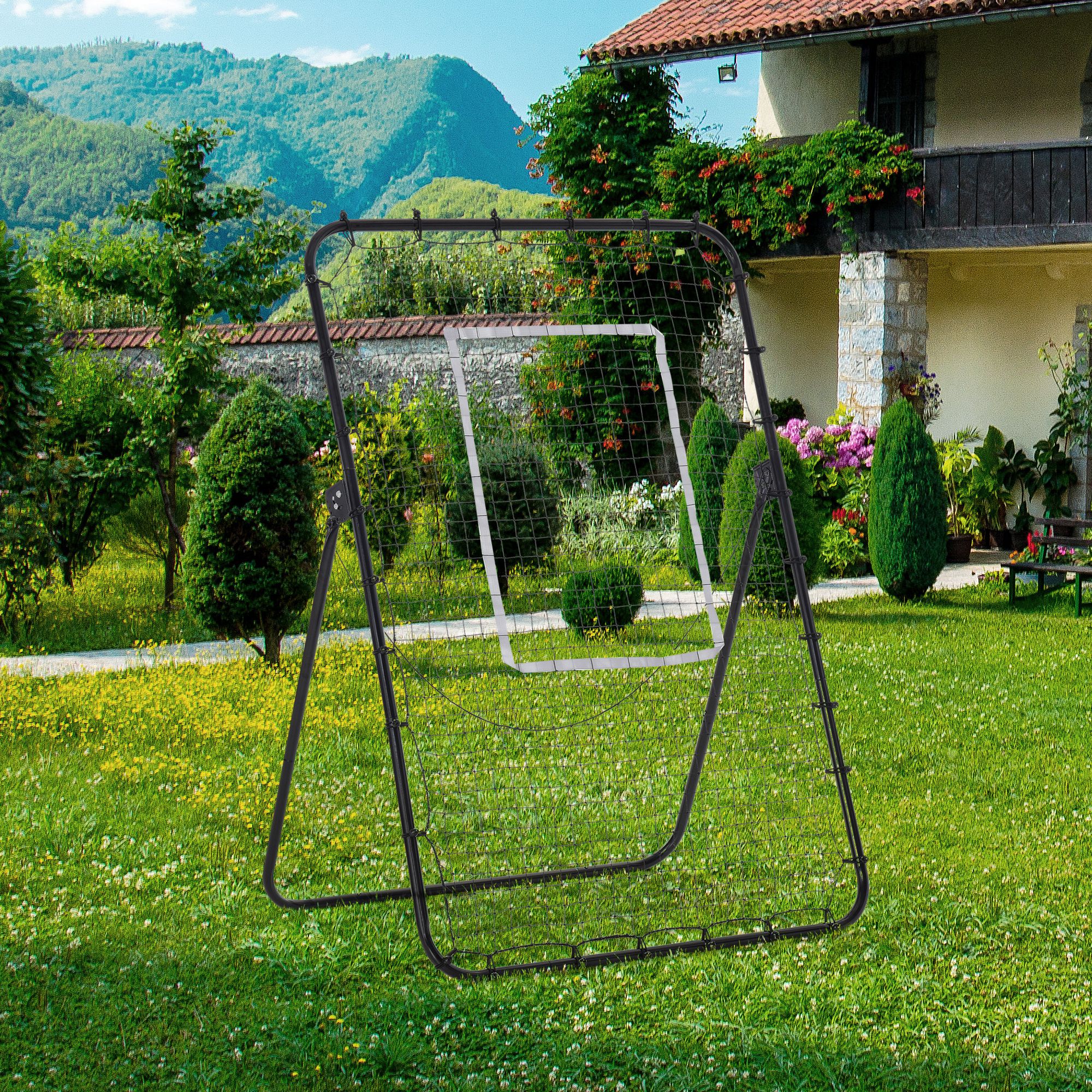 Soozier Volleyball Rebounder Net, Angles Adjustable Soccer Rebounder, Lacrosse Baseball Volleyball Training Equipment Aid Aosom Canada