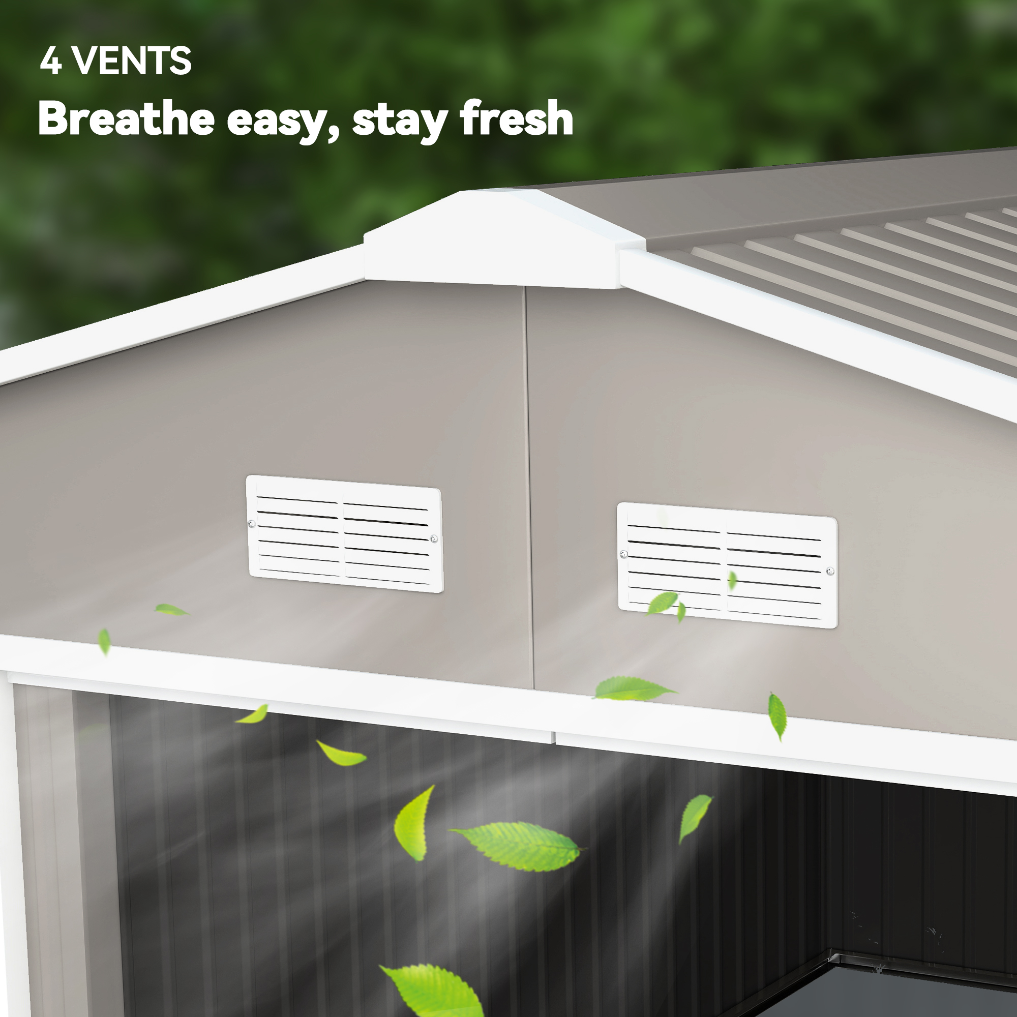 Outsunny 11' x 12.6' Metal Storage Shed Garden Tool House with