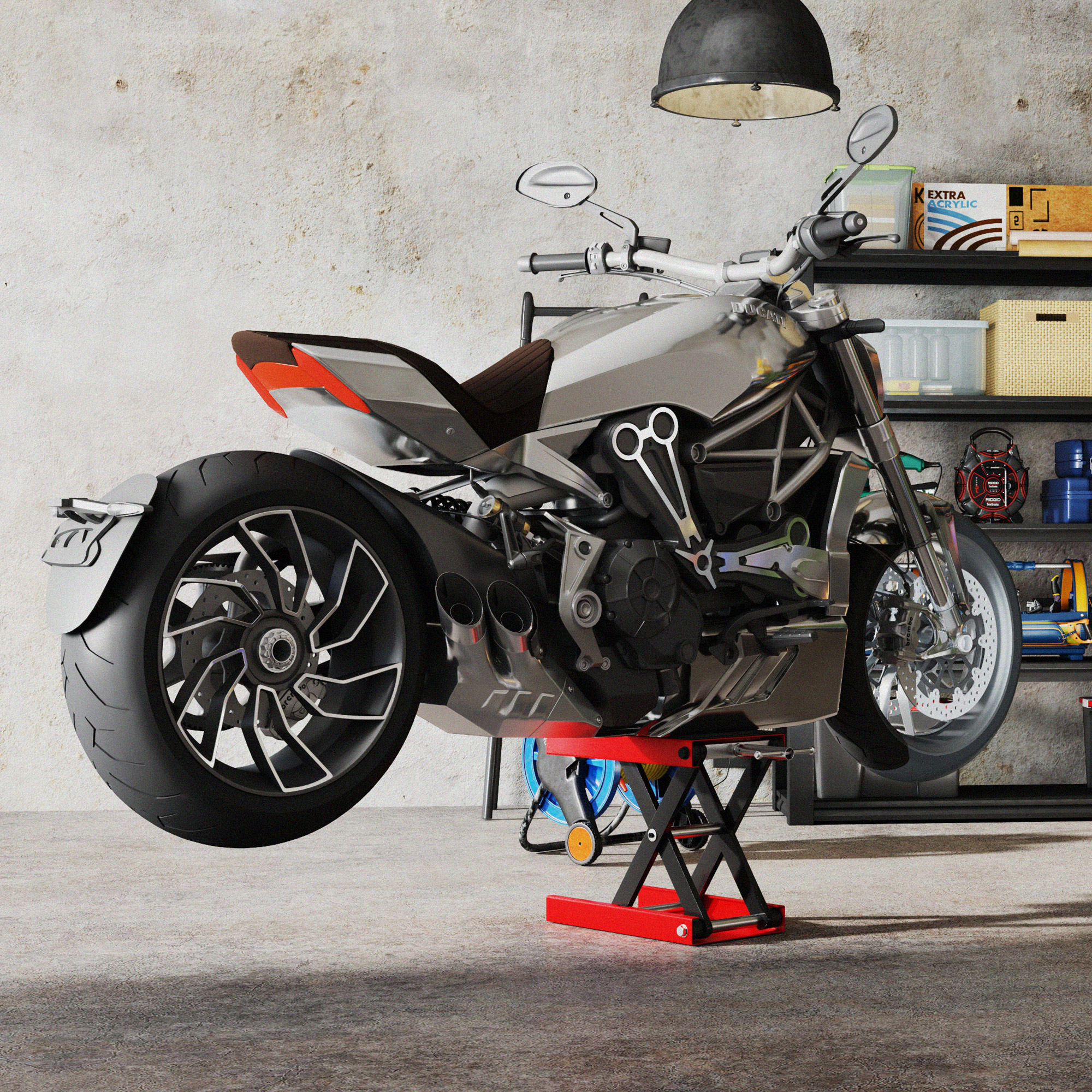 OJK　161cm HOMCOM 1100lbs Motorcycle Jack, Height Adjustable Motorcycle