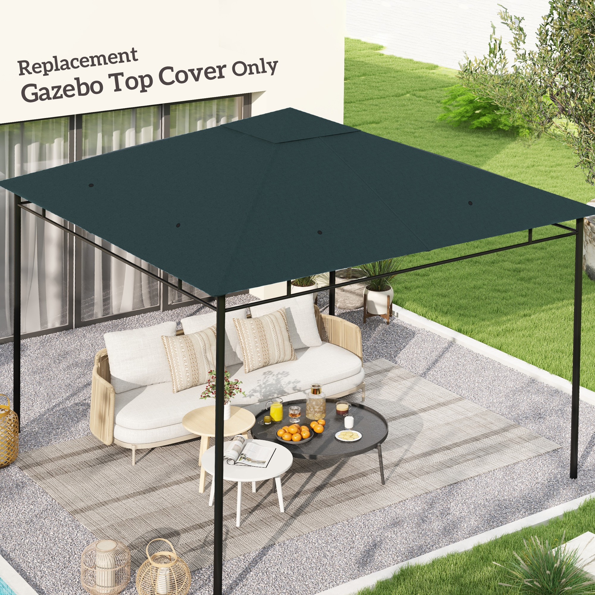 Outsunny 10' x 10' Square Gazebo Canopy Replacement UV