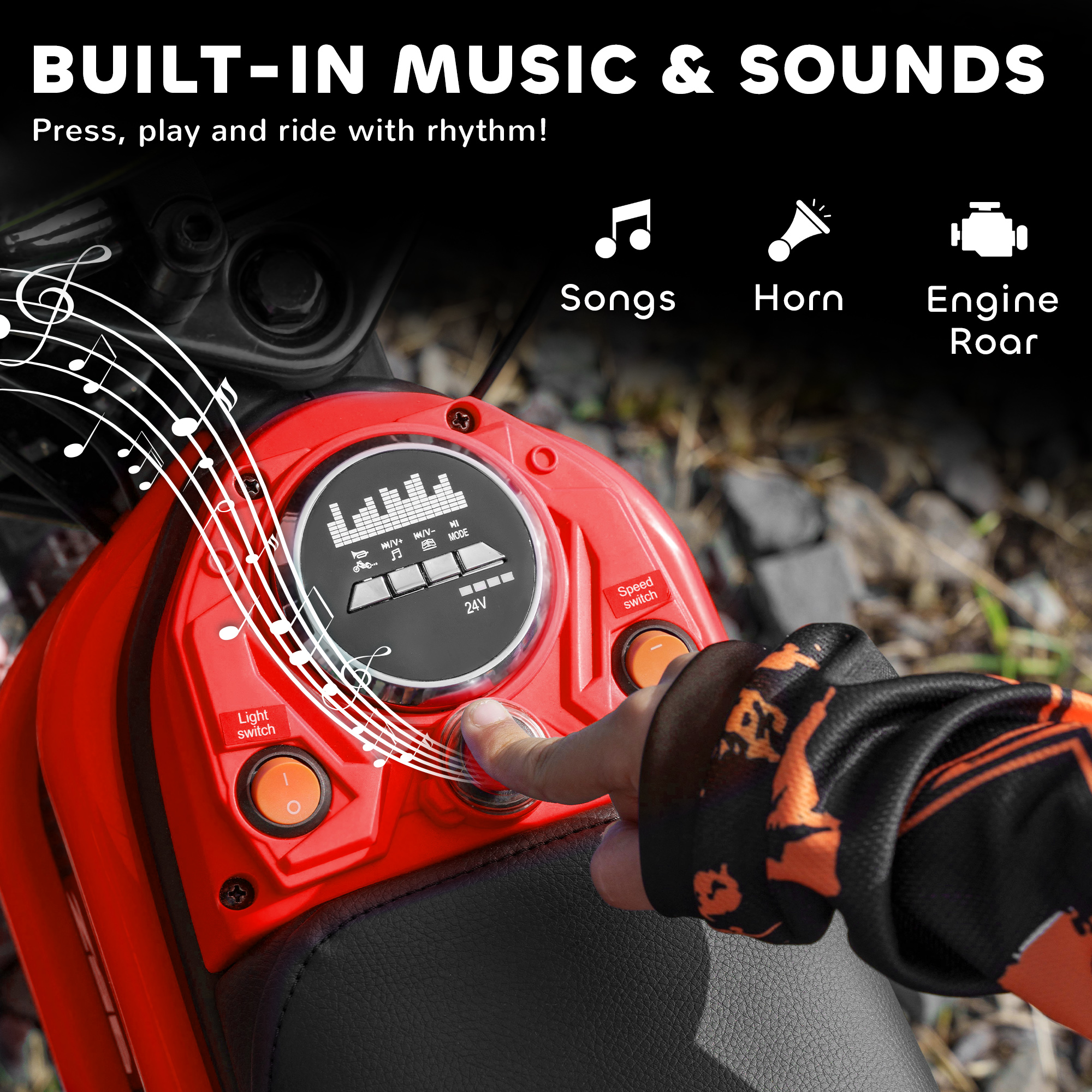 Aosom RZ56 Electric Dirt Bike for Kids, 24V 350W Red | Aosom.com