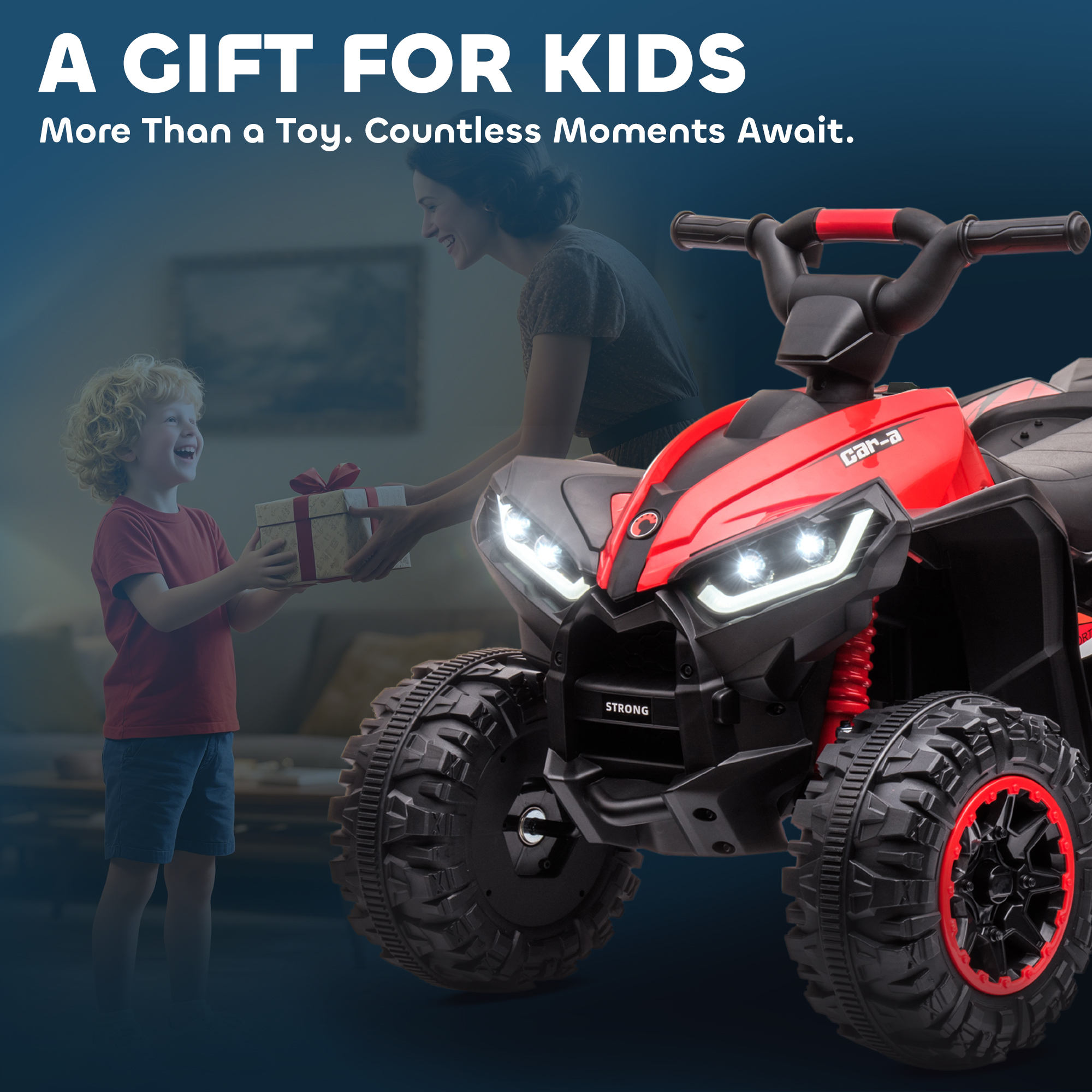 Aosom Kids ATV with Treaded Tires, Dual Motors, Suspension System