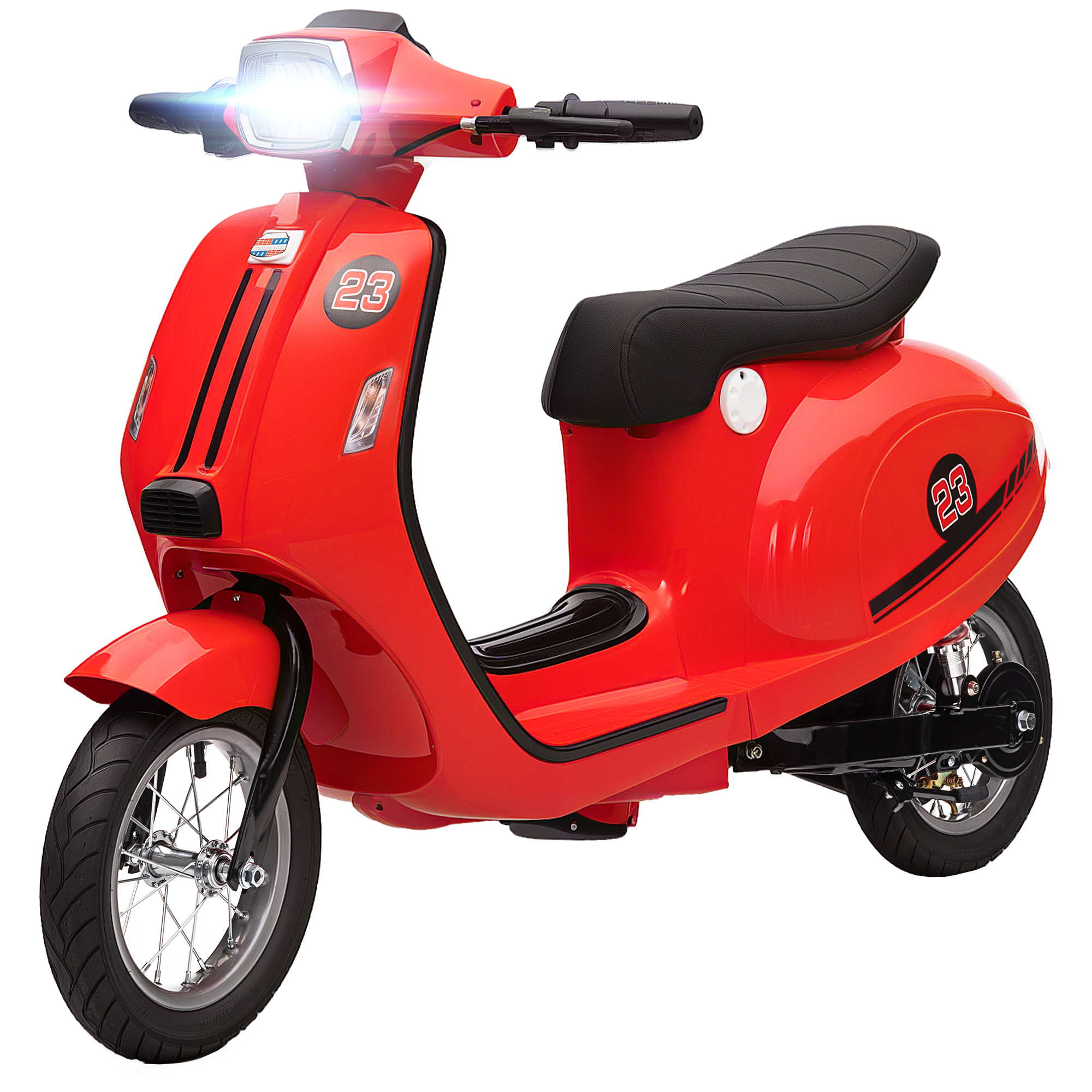 Qaba 24V Kids Motorcycle with 3-Speed, Electric Motorcycle with Rear Suspension and LED Lights for 8-12 Years Old, Red