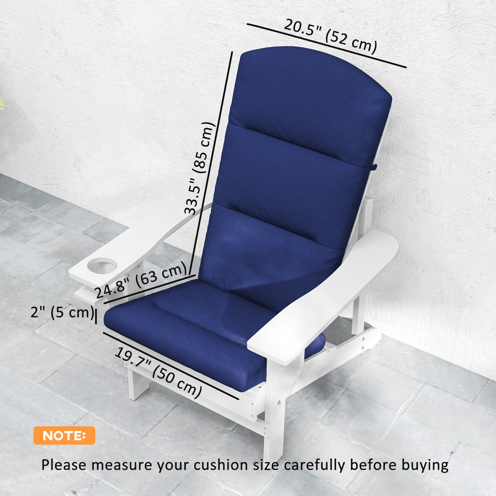 Outsunny Patio Chair Cushions for Adirondack Chair Replacement