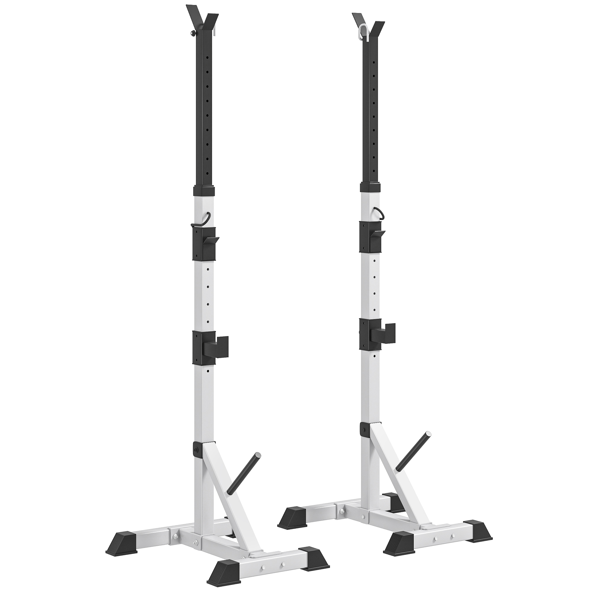 Soozier Pair of Adjustable Squat Rack Standard 53.5"-69.25" Barbell Rack Stand 440lbs Capacity, 2" Steel Heavy Duty Bench Press Rack, Support 3 Sets B
