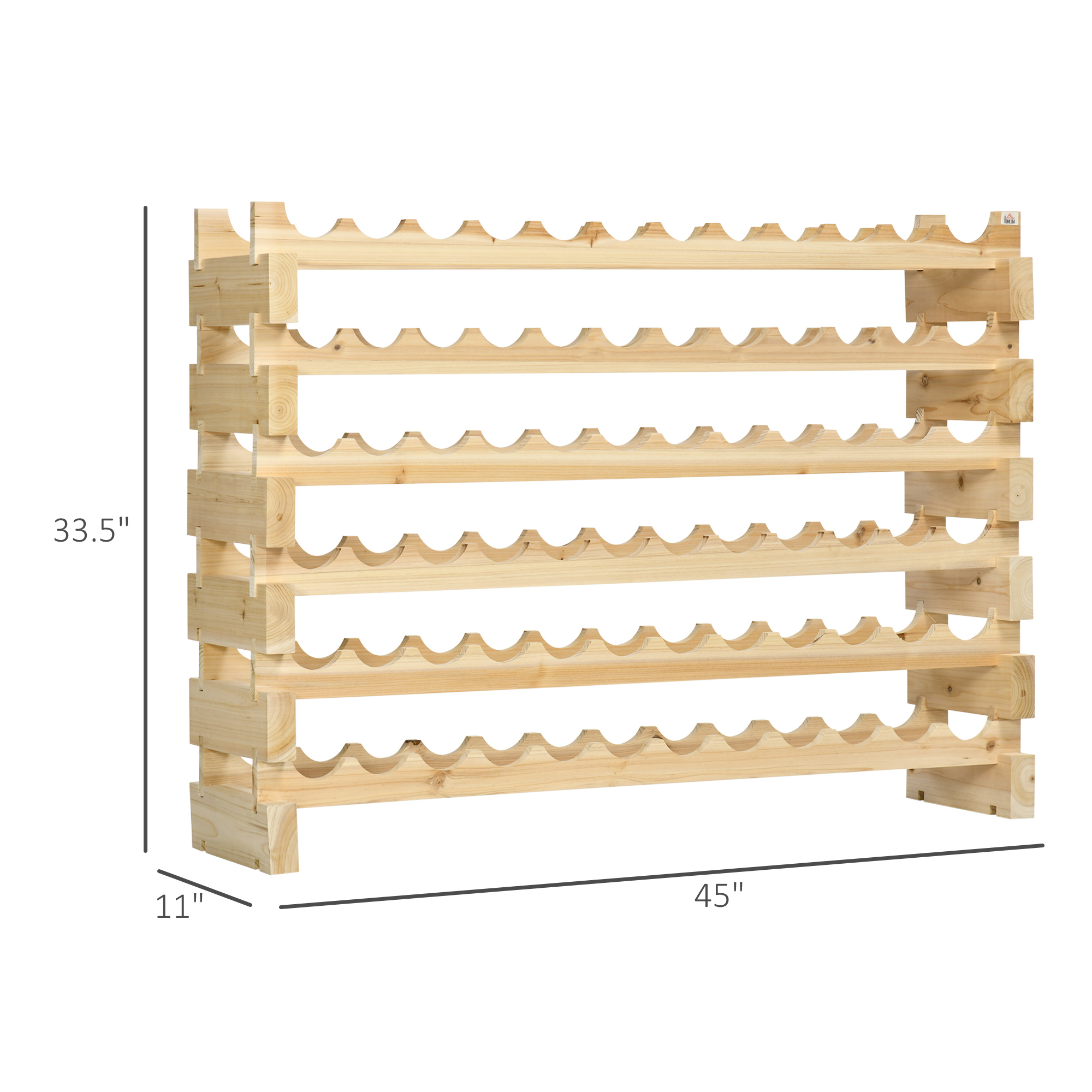 HOMCOM Stackable Wine Rack, Modular Storage Shelves, 72-Bottle Holder ...