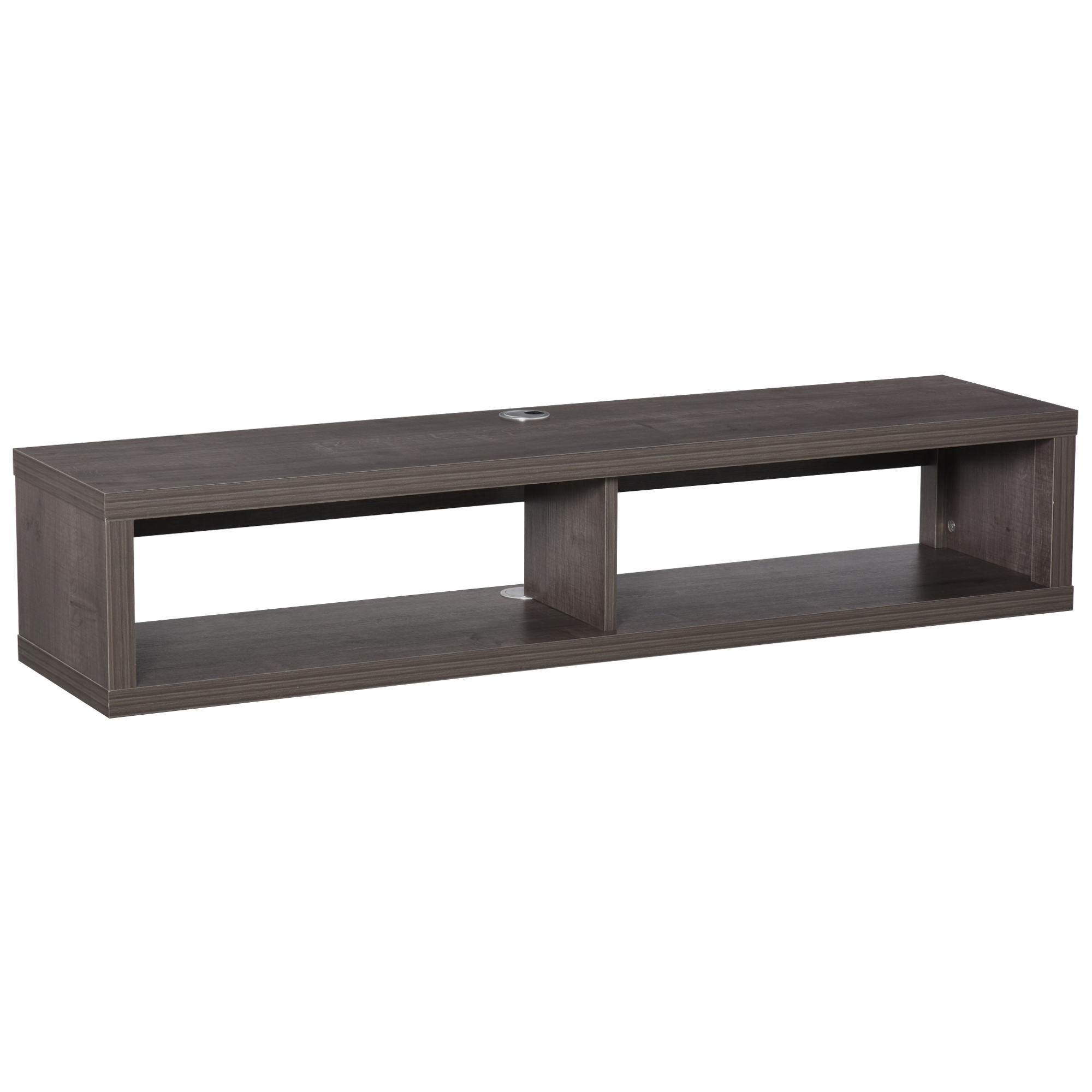HOMCOM Wall Mounted TV Stand, Media Console Floating Storage Shelf for Living Room or Home Office, Dark Grey