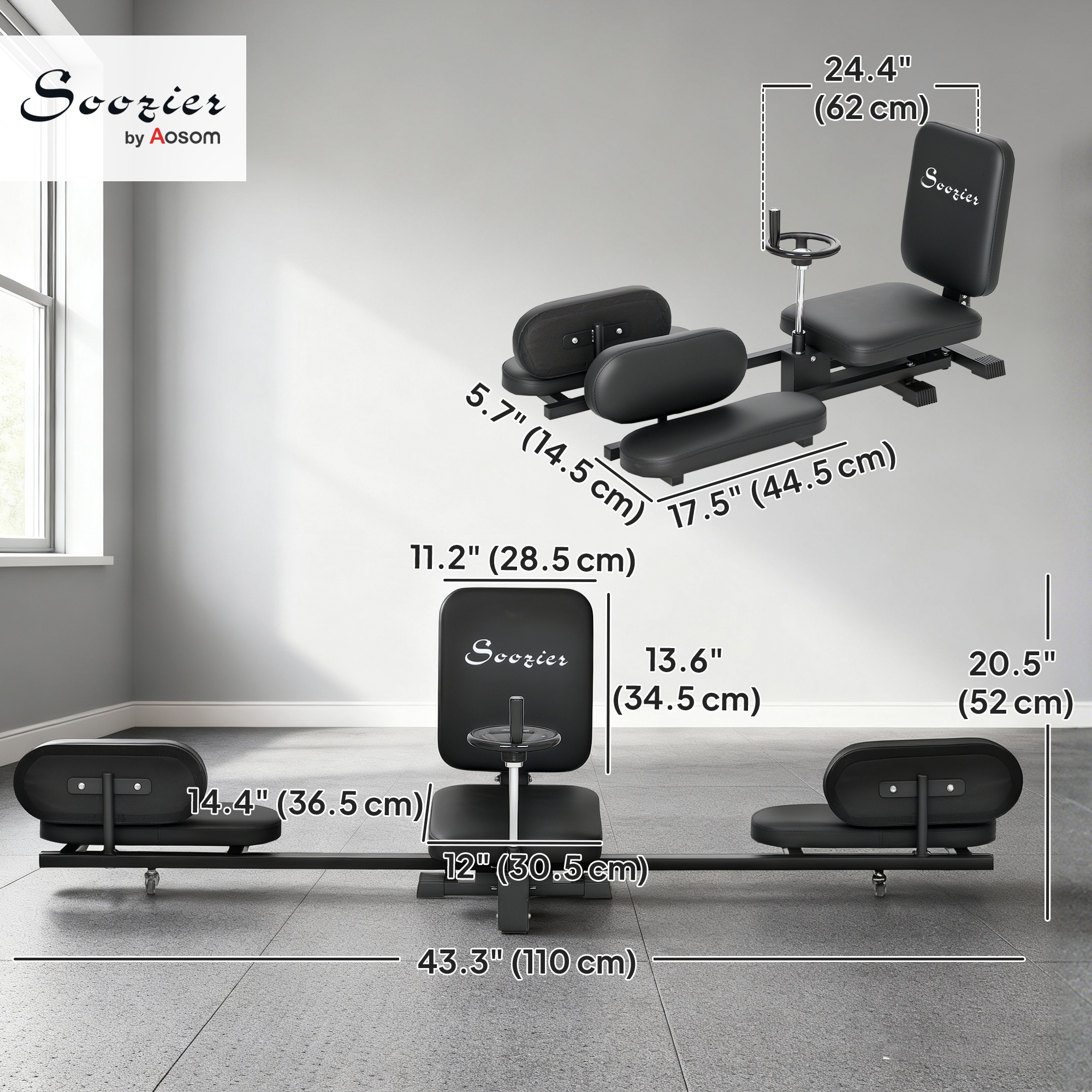 Soozier Leg Stretcher, 180° Adjustable Leg Split Machine with ...