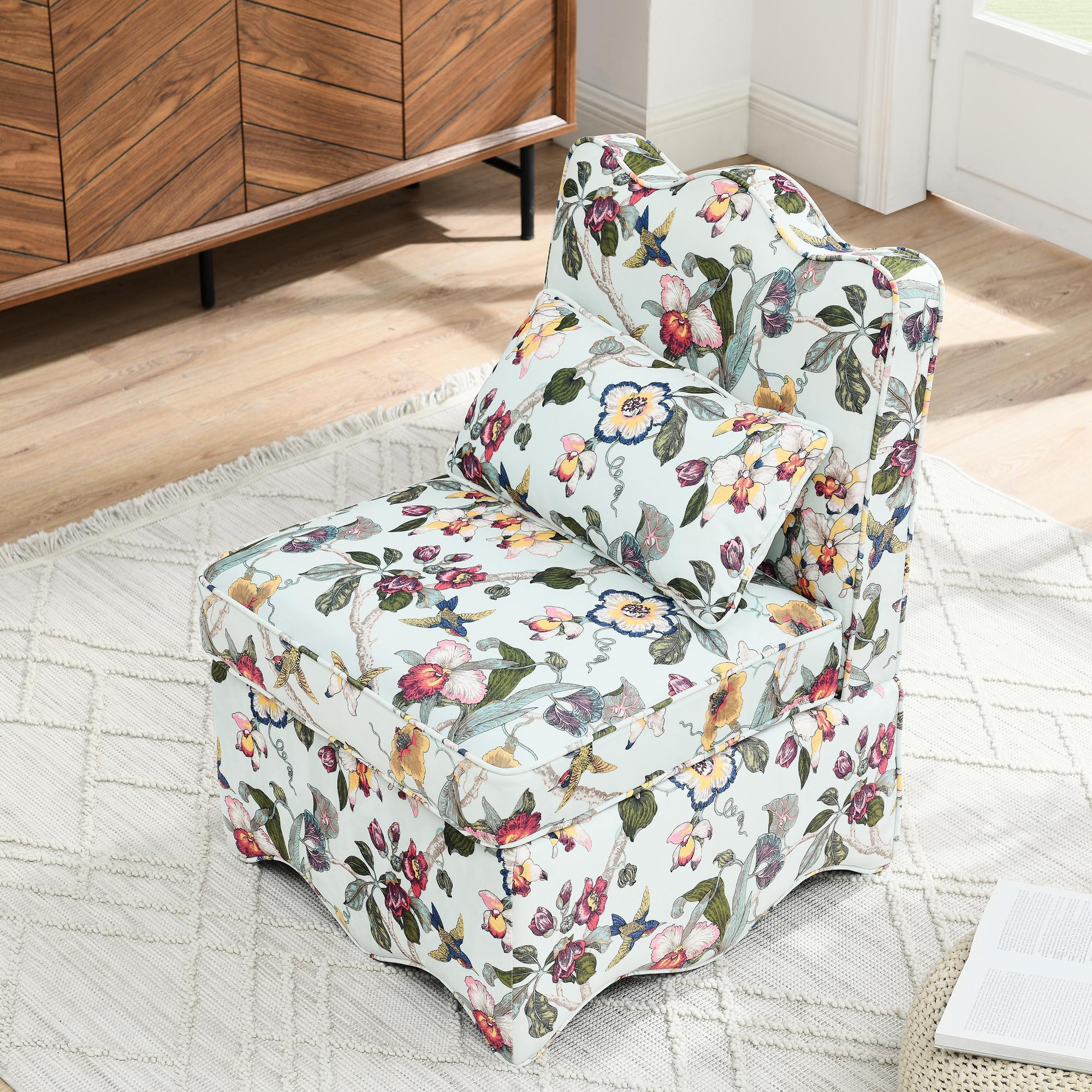 Flannel Upholstered Armless Dining Chair with Soft Foam Seat & Backrest, Seat with Matching Lumbar Pillow, 23.5" L x 26" W x 33.5" H, Red