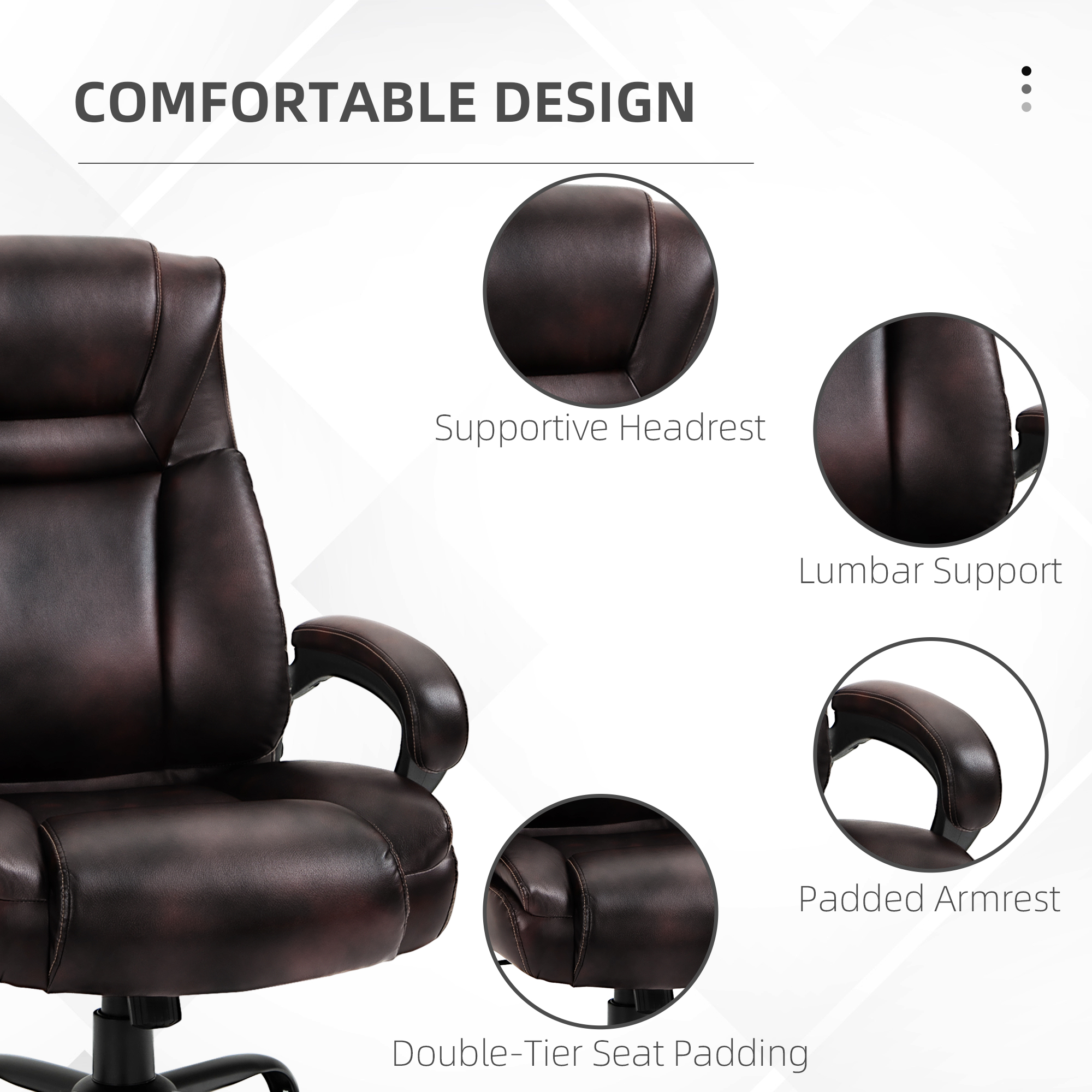 Vinsetto Big and Tall Executive Office Chair Home High Back PU