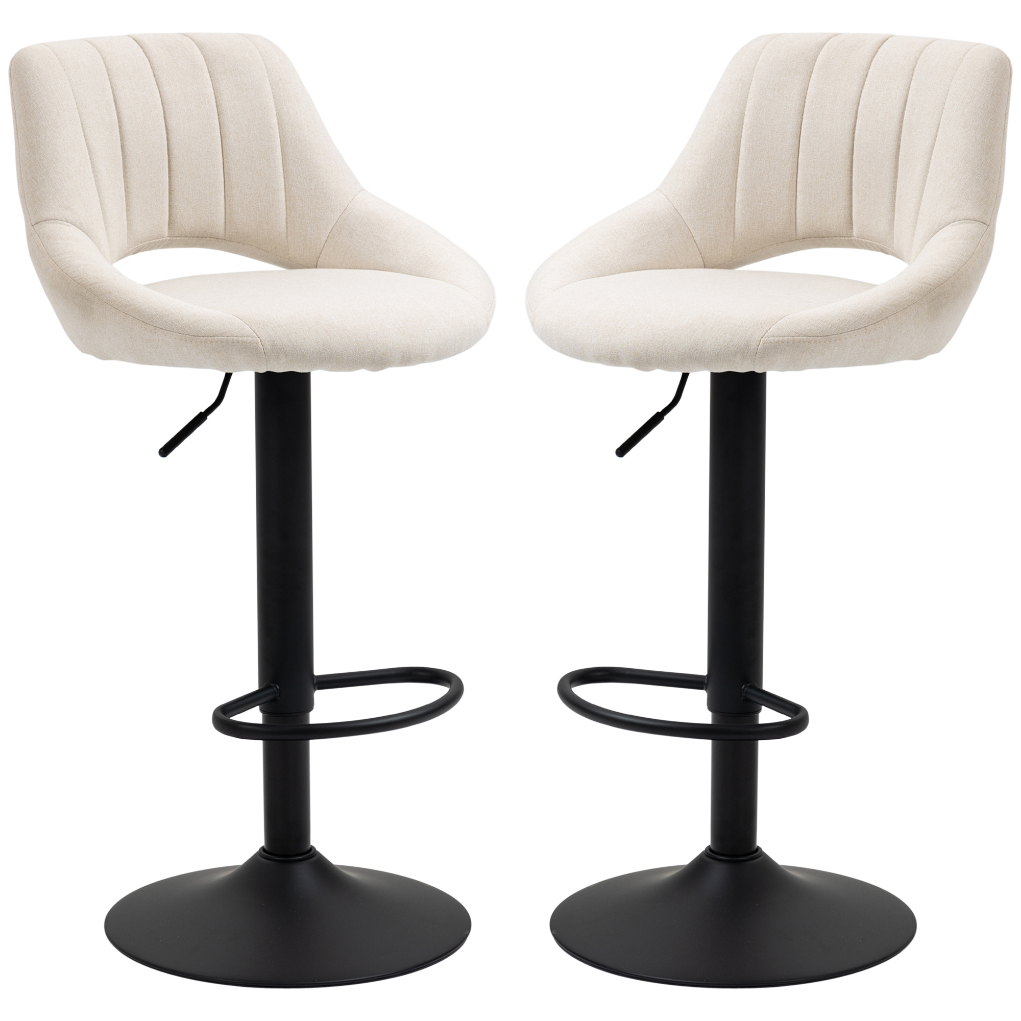 HOMCOM Bar Stools Set of 2, Swivel Counter Height Barstools with