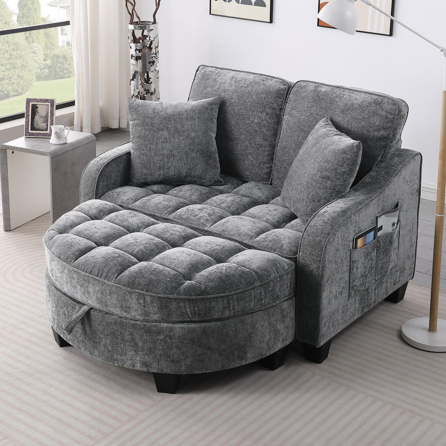 2-Seater Sofa with 2 Throw Pillows