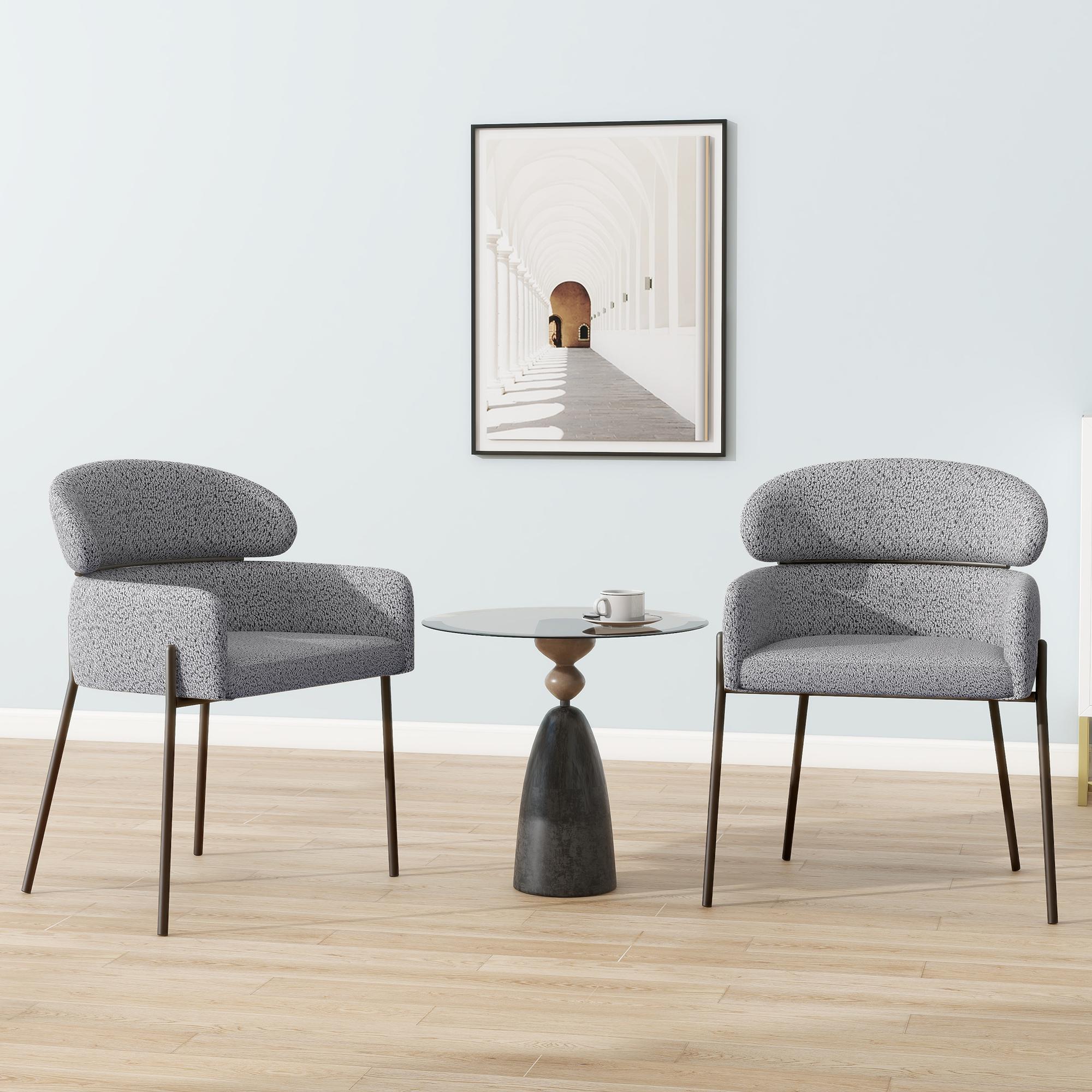 Set of 2 Upholstered Dining Chairs with Comfortable Cushions, Kitchen Chairs for Living Room, 23'' L x 23.5'' W x 30'' H, Light Gray Aosom Canada