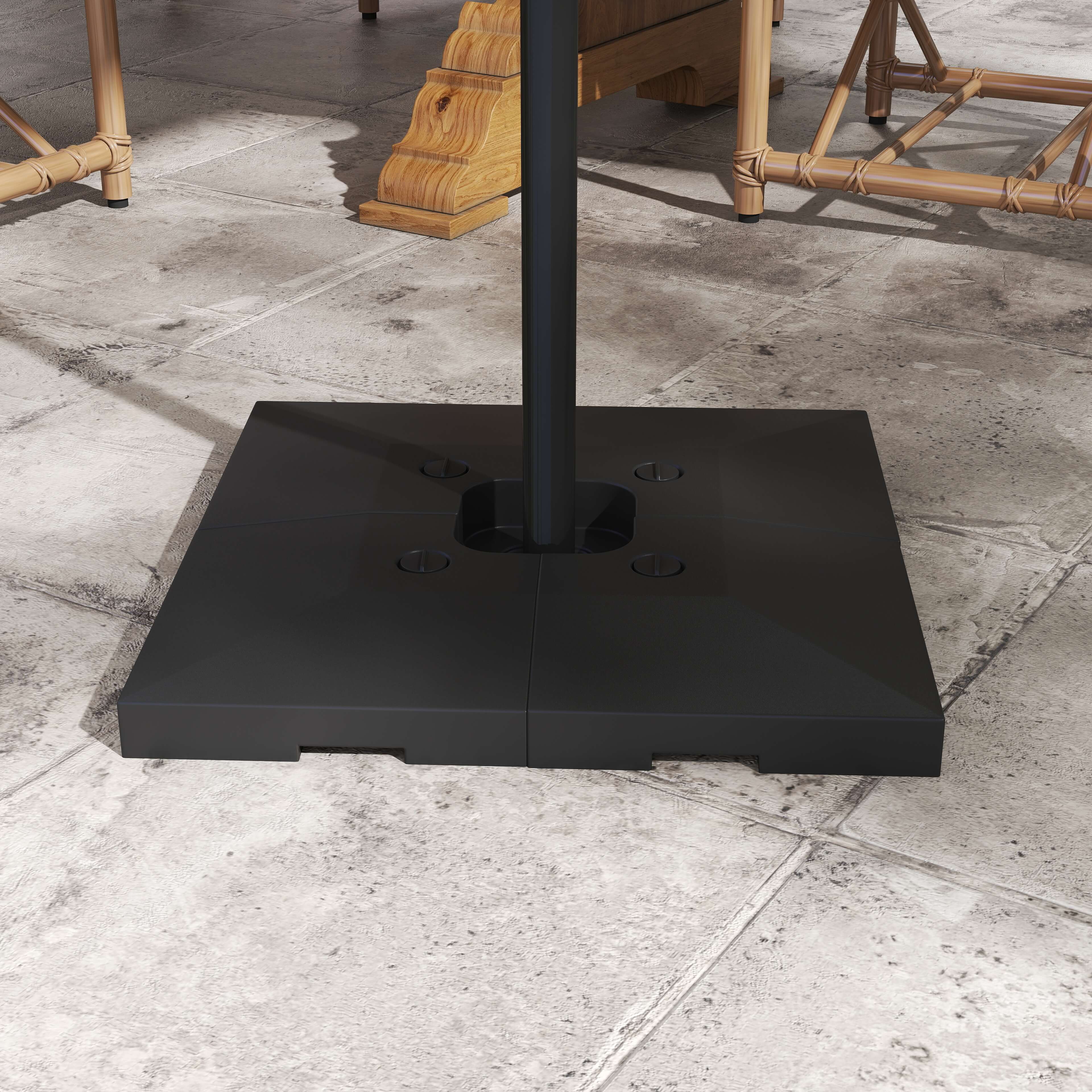 Outsunny Heavy Duty Square 4 Piece Offset Cantilever Umbrella Stand Weighted Base Aosom Canada