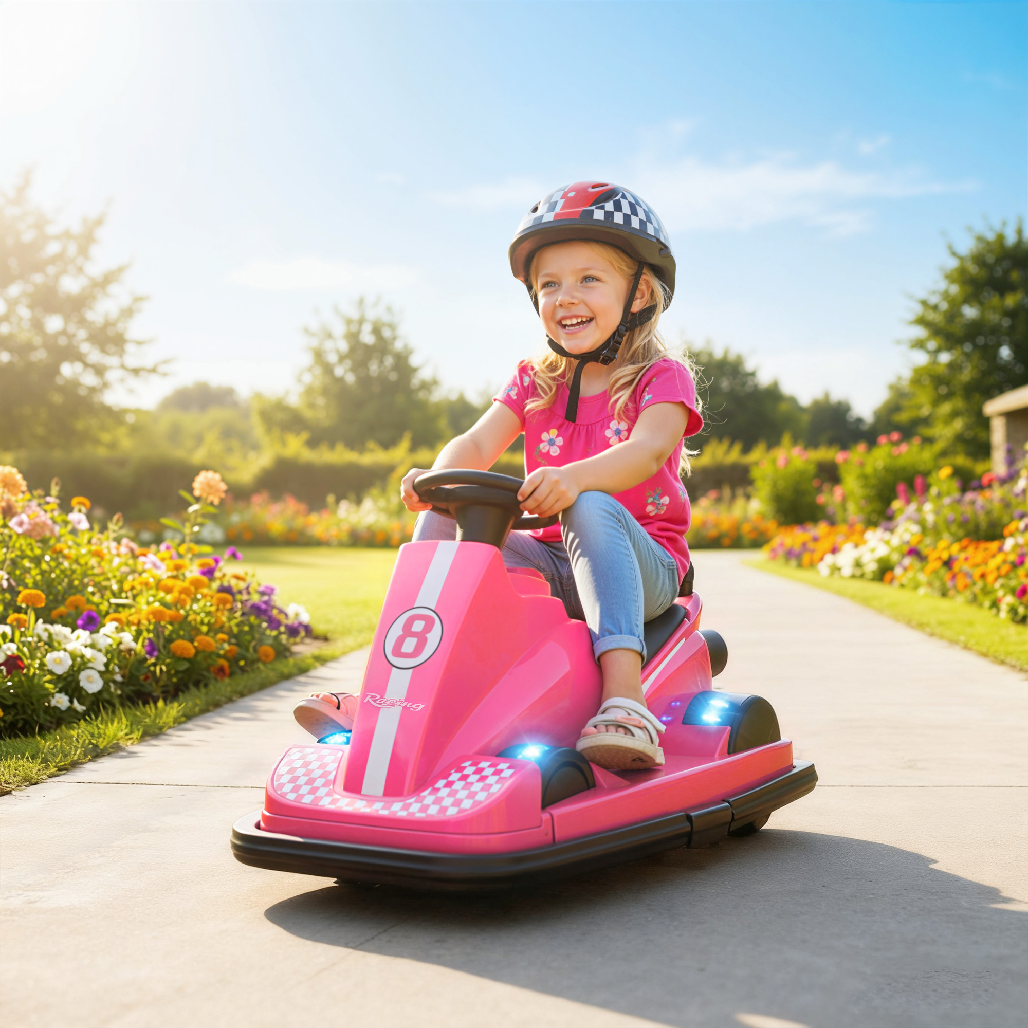 Qaba Bumper Car for Kids with 360 Degree Spin, Dual Motors, Music, 6V Bumping Car for 3-8 Years, Pink Aosom Canada