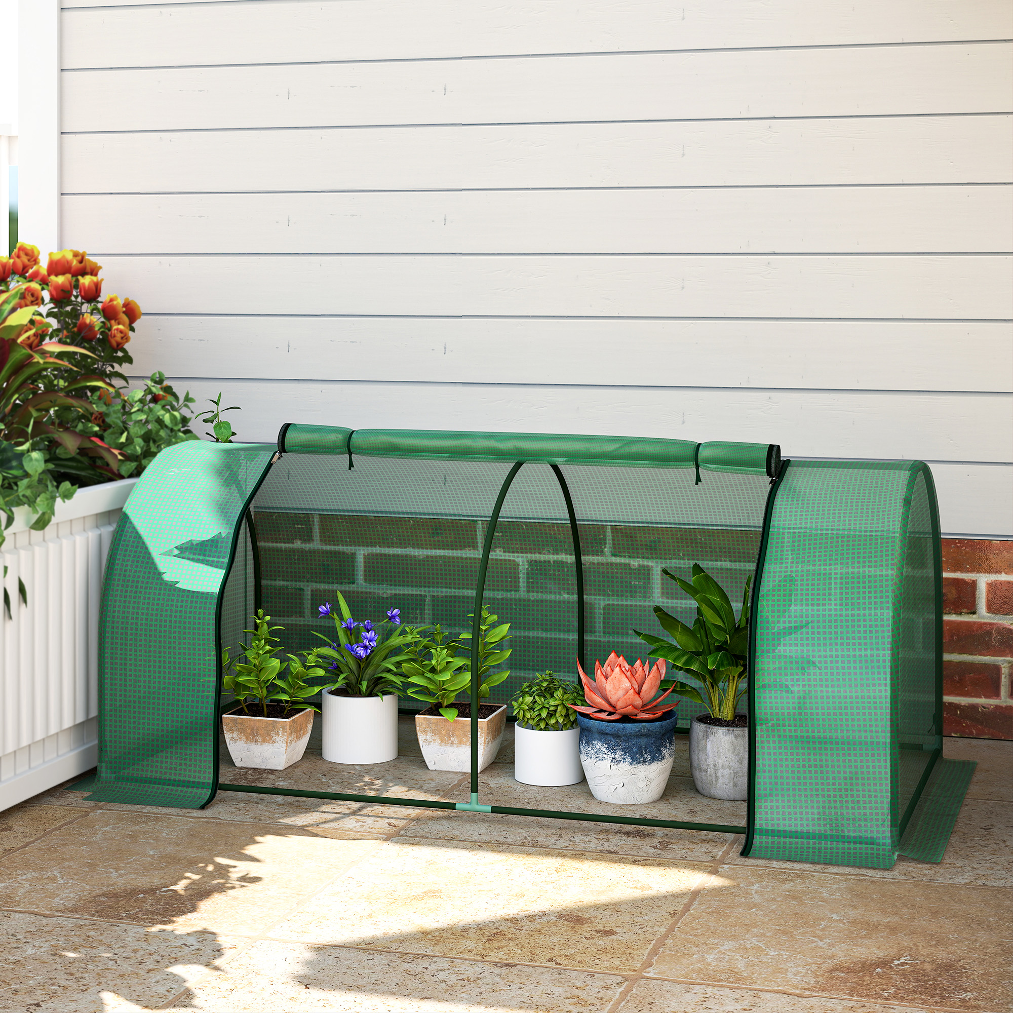 Outsunny Portable Mini Greenhouse: 79"x39"x32" Zippered Hot House for Indoor/Outdoor Use, Green Aosom Canada
