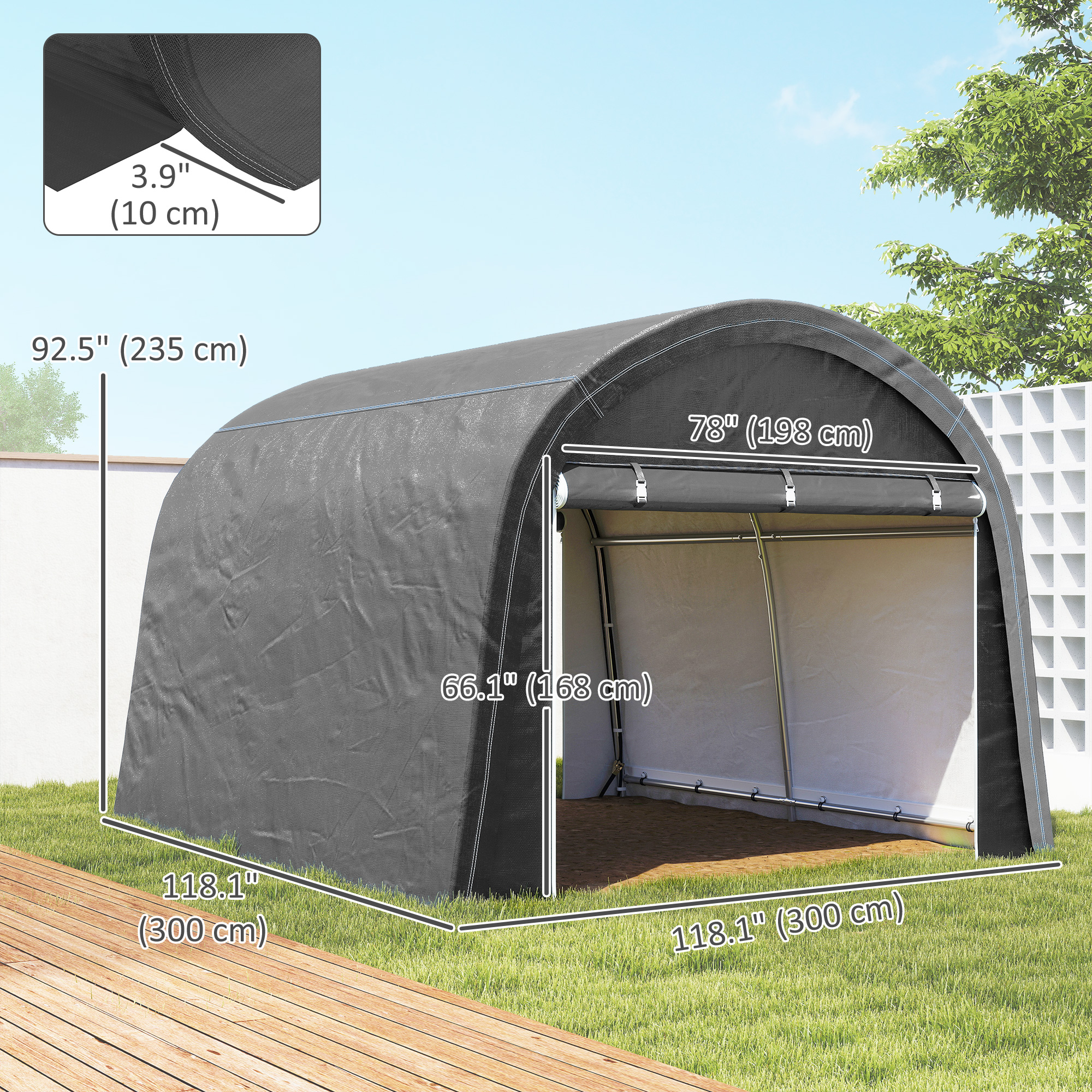Outsunny 10' x 10' Outdoor Storage Tent, Heavy Duty and Waterproof