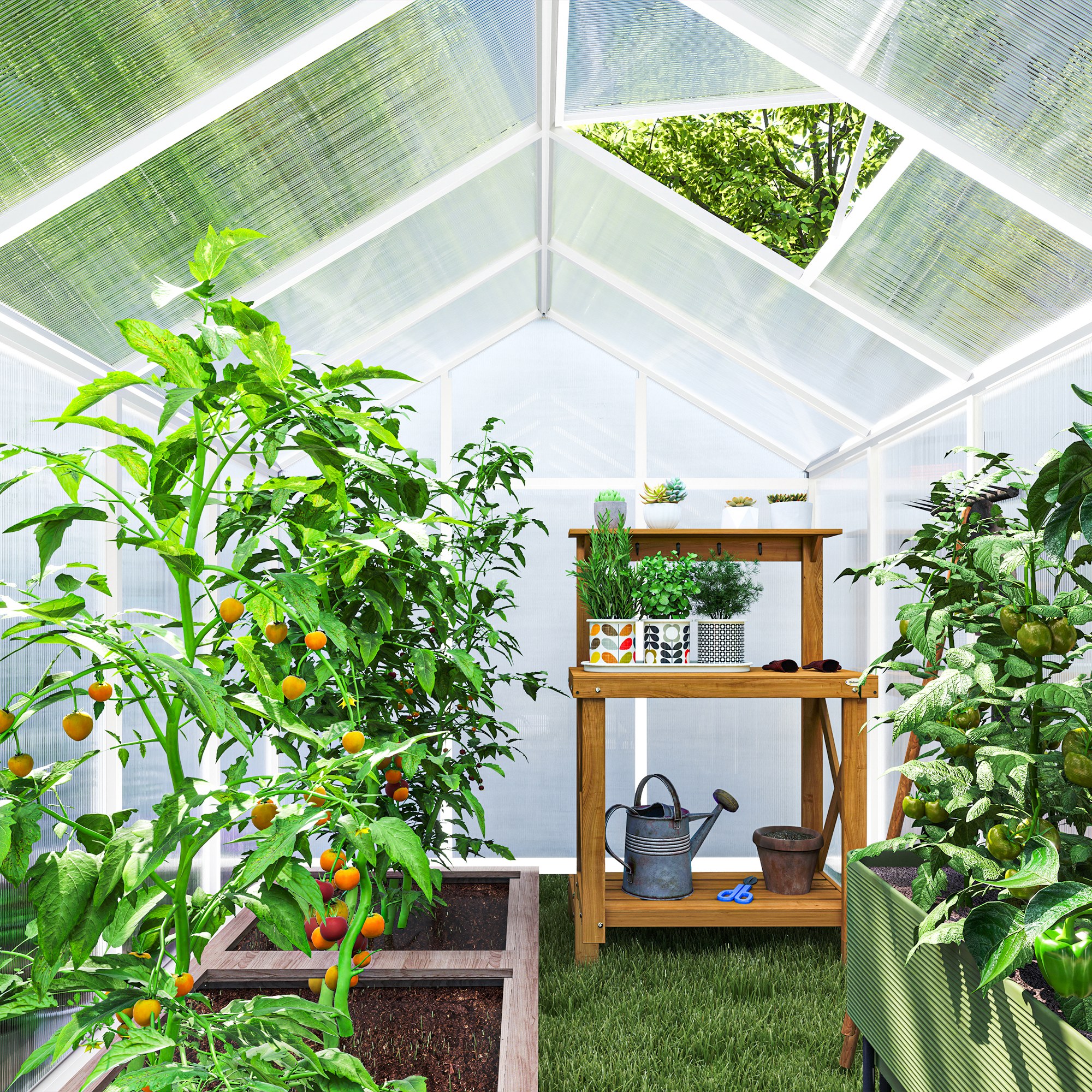 Outsunny 10'x6.25'x6.4' Walk-in Greenhouse Shed Outdoor Portable