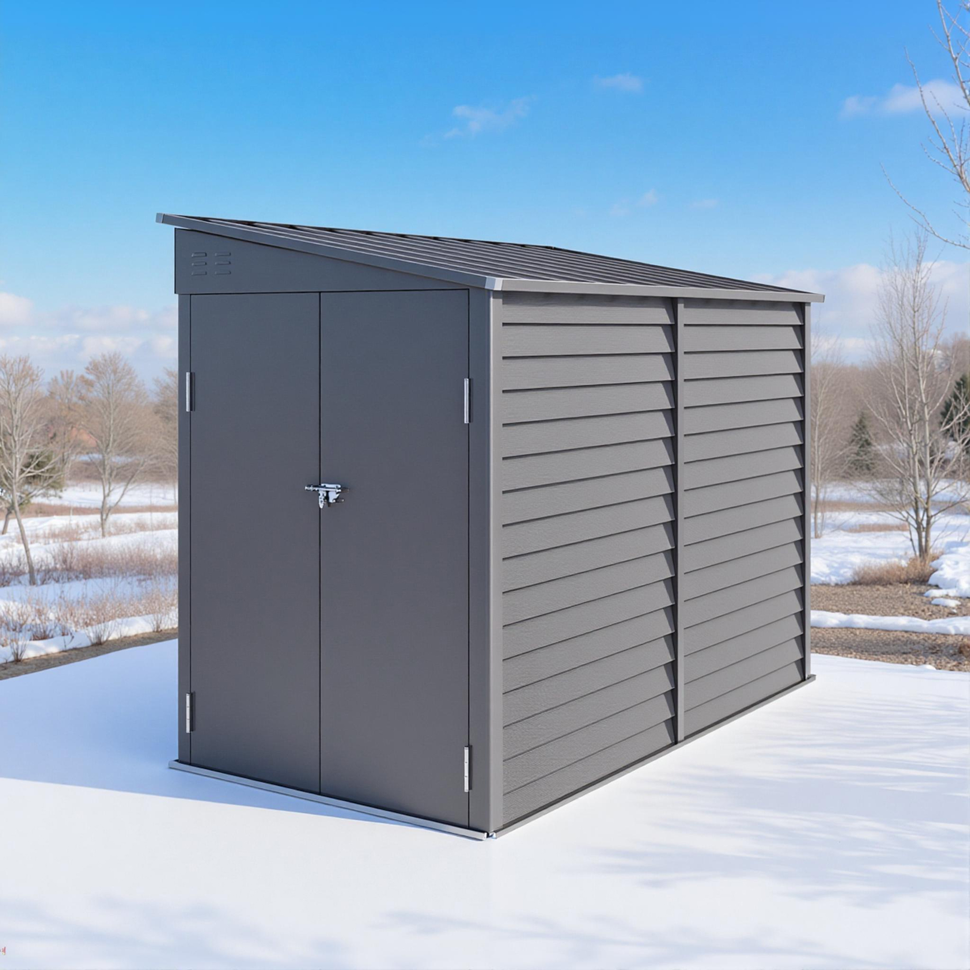 Outsunny 4.6x9 Garden Storage Shed Lockable Steel Grey | Aosom Canada