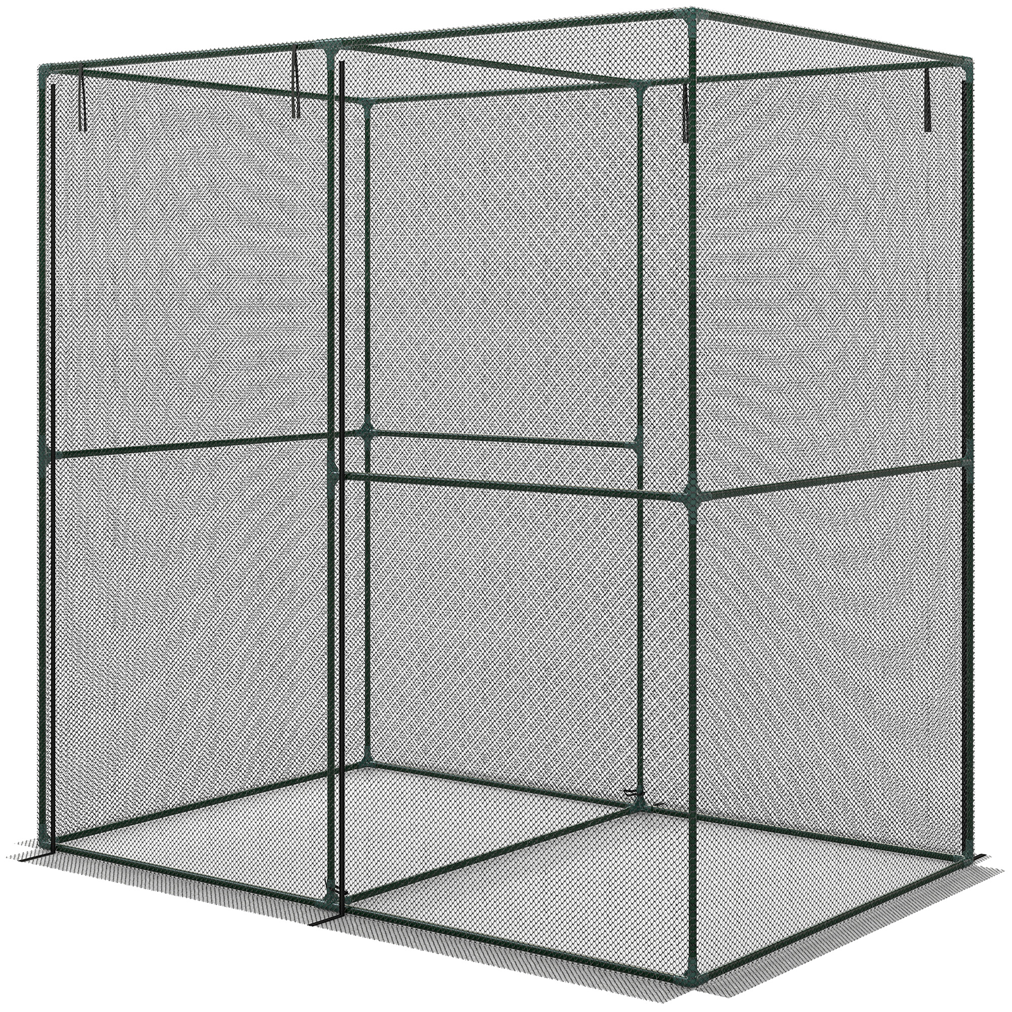 Outsunny 6' x 4' x 6' Crop Cage, Plant Protection Tent with Zippered Doors for Vegetable Garden, Backyard, Black