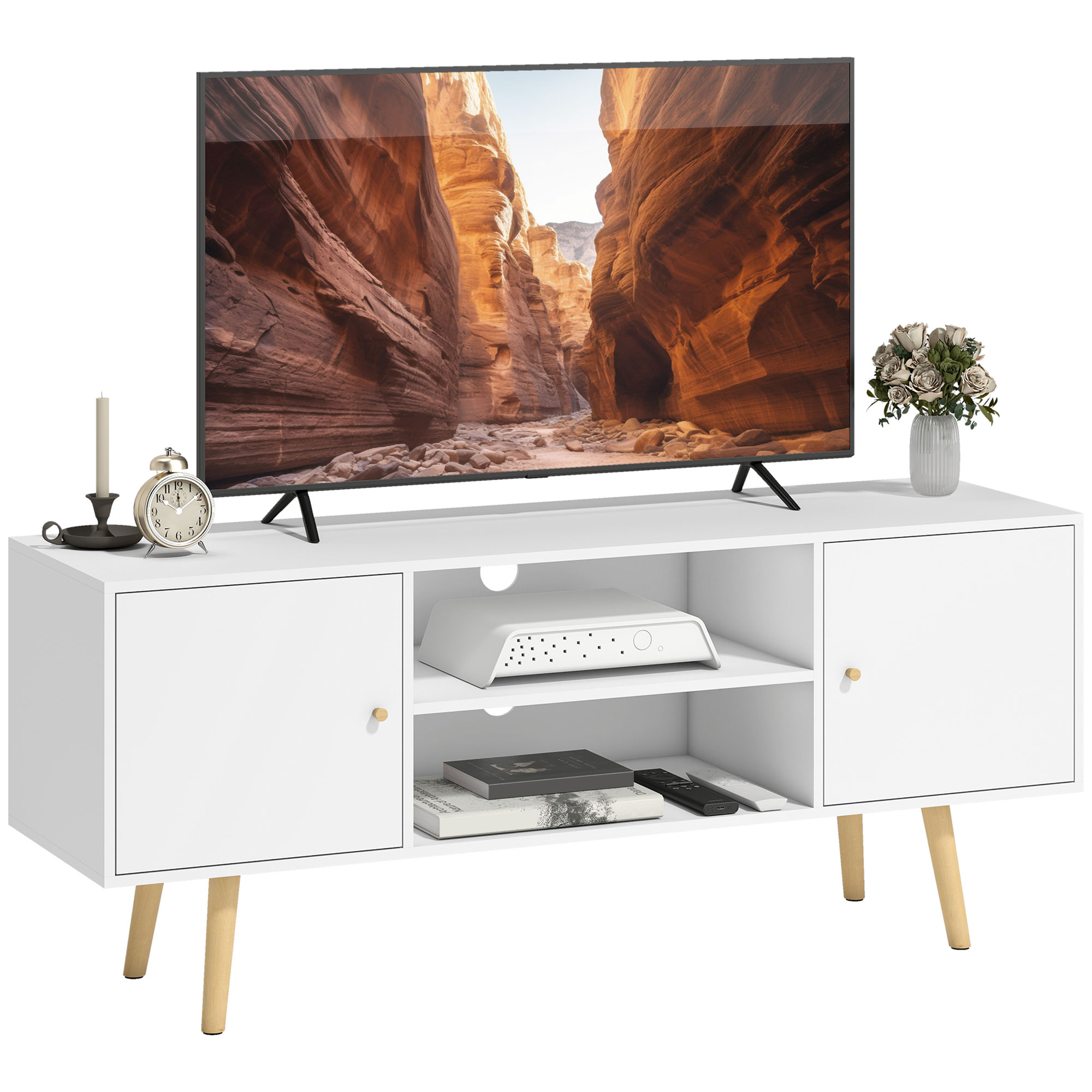 HOMCOM TV Stand Cabinet for TVs up to 55 Inches, Entertainment