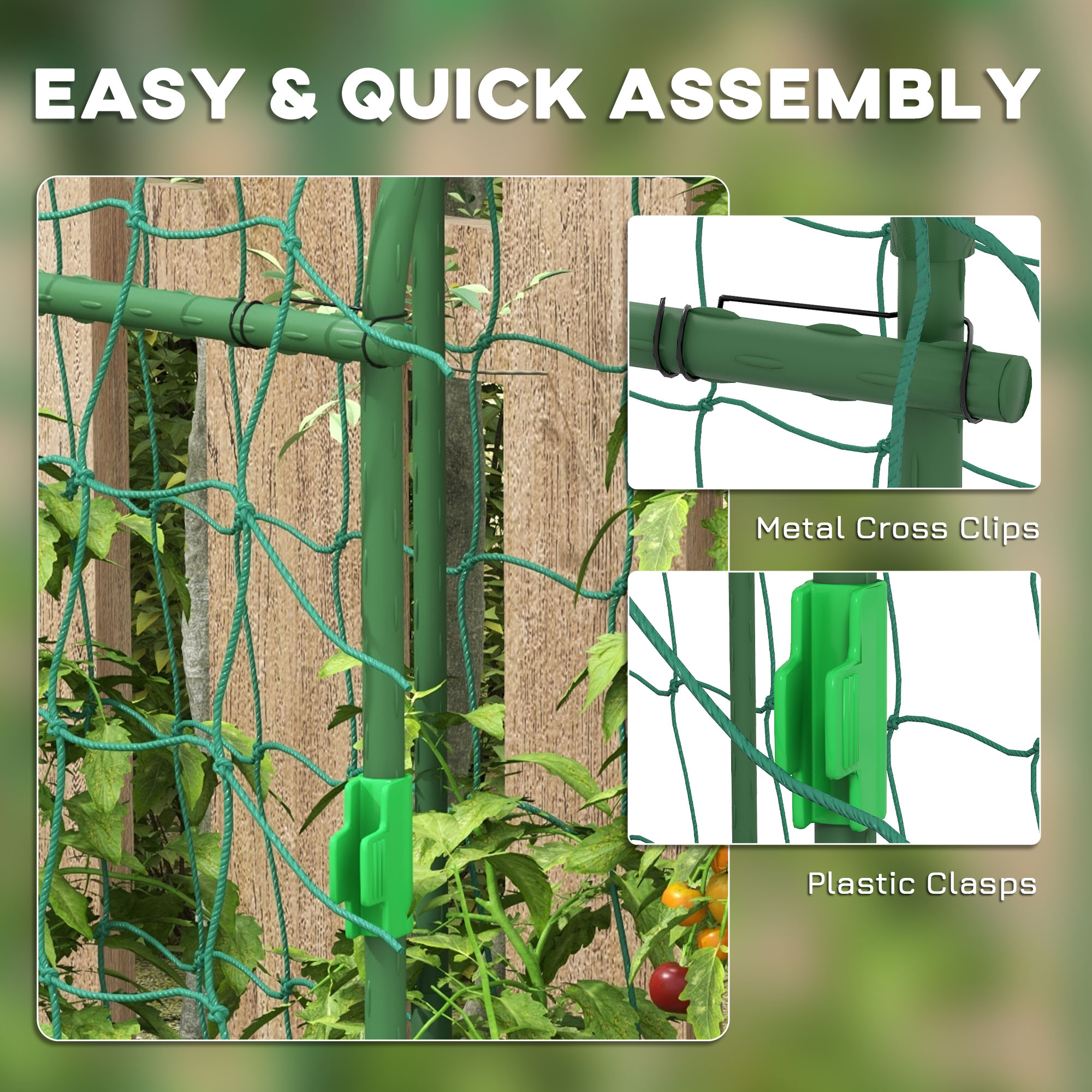 Outsunny Metal Garden Trellis, Arch Trellis for Climbing Plants Outdoor ...
