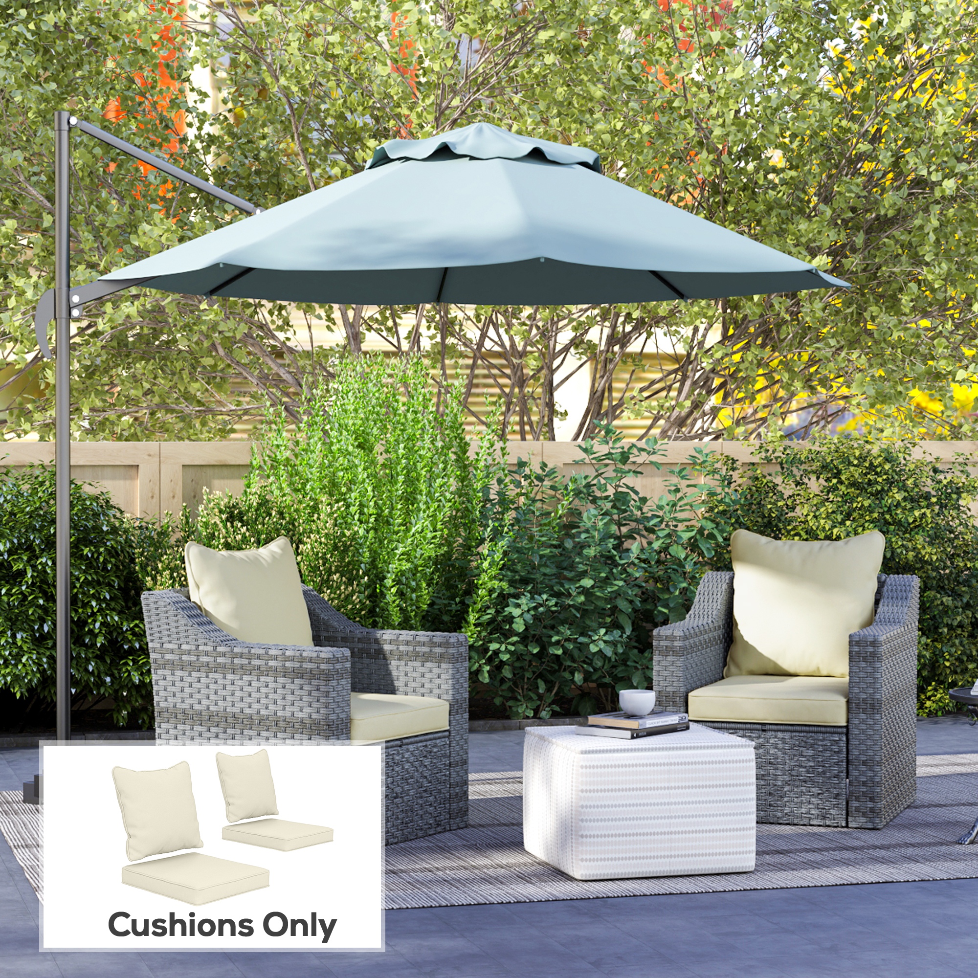 Outsunny Replacement Cushions 4-Piece Set for Patio Chairs Indoor Outdoor Seat and Back Pillows Cream White Aosom Canada