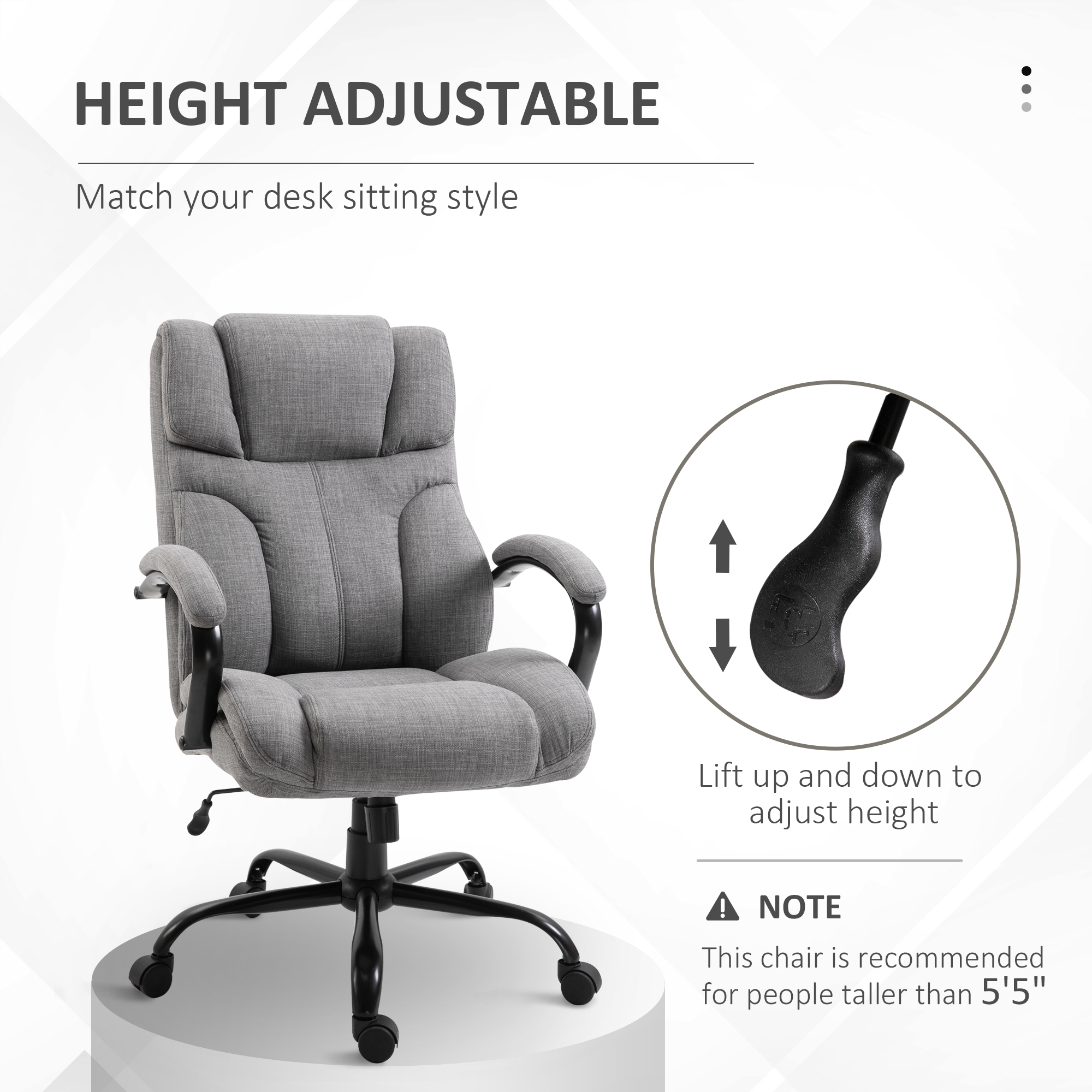 Vinsetto 500lbs Big and Tall Office Chair with Wide Seat Vinsetto 500lbs Big and Tall Office Chair with Wide Seat