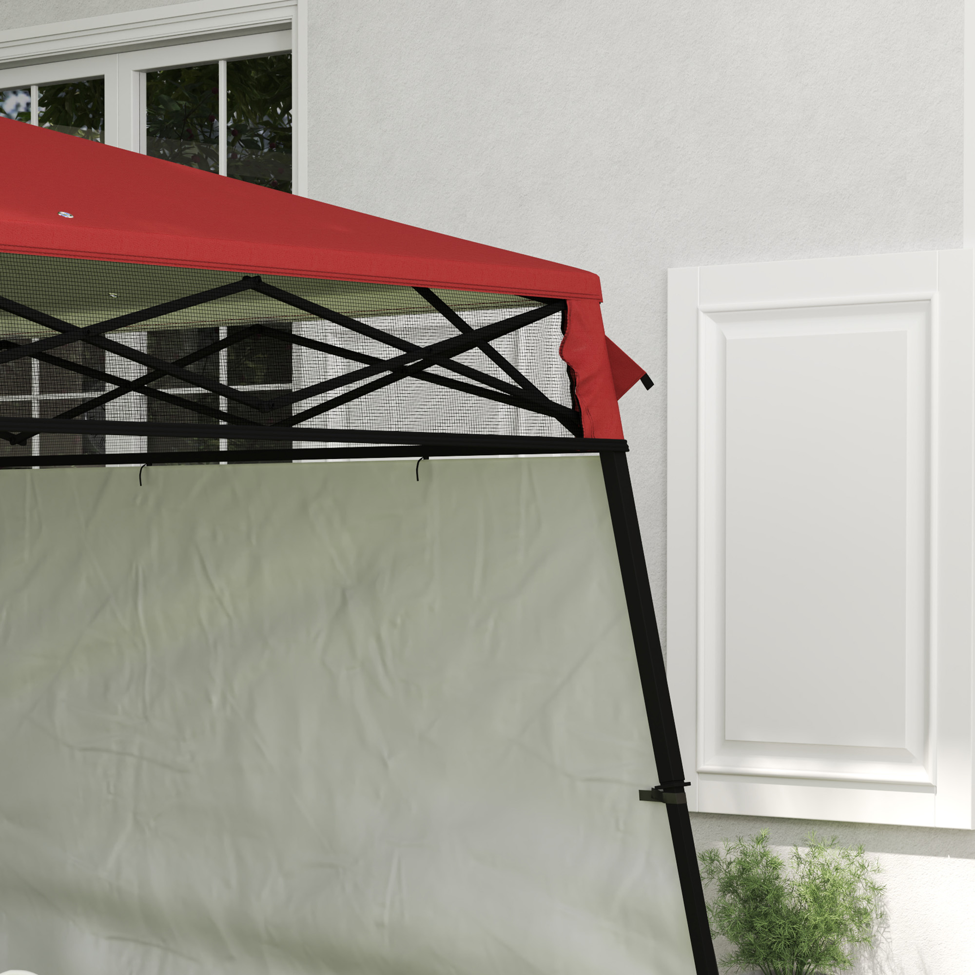 Outsunny 7' x 7' Garden Foldable Pop Up Gazebo Tent with Backpack