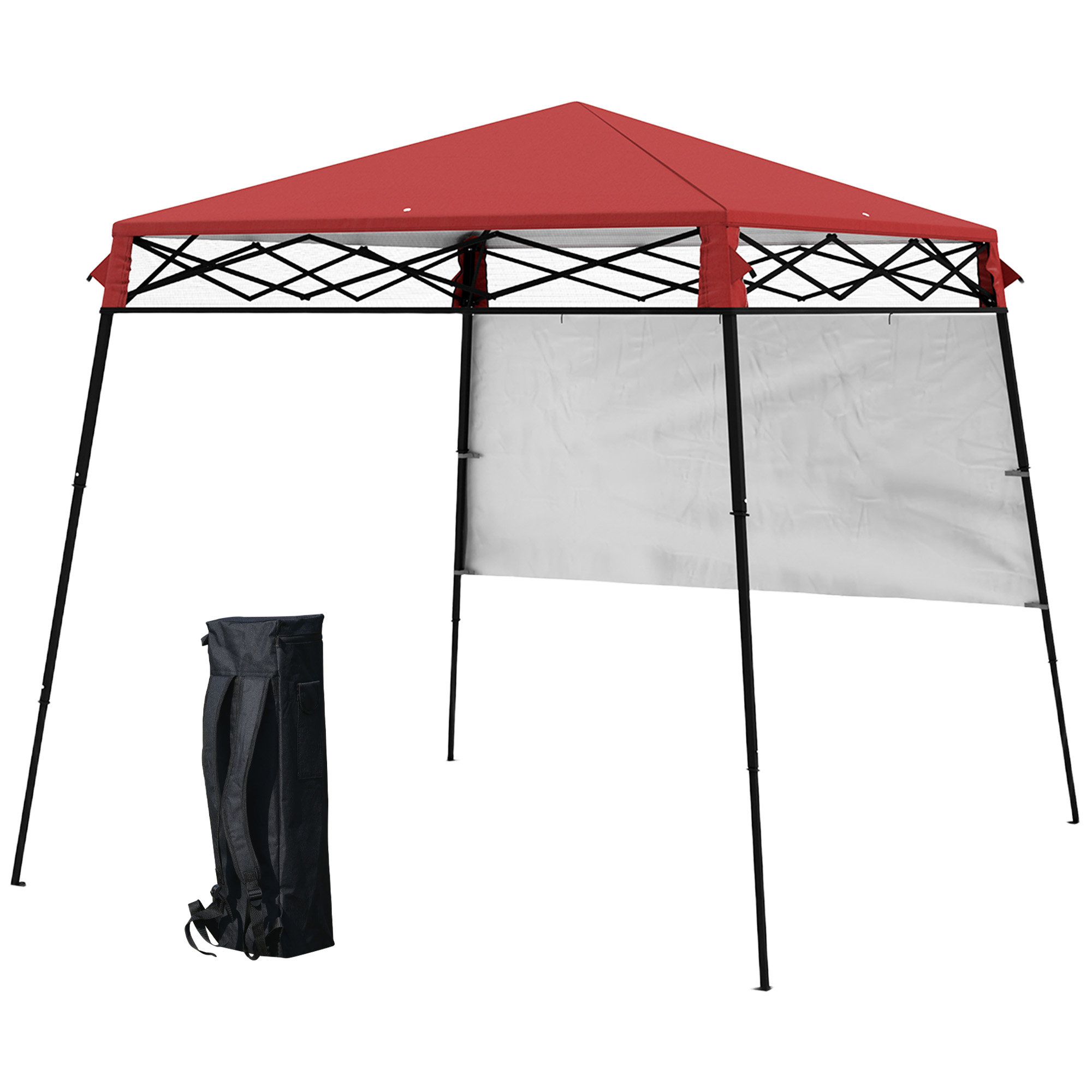 Outsunny 7' x 7' Garden Foldable Pop Up Gazebo Tent with Backpack
