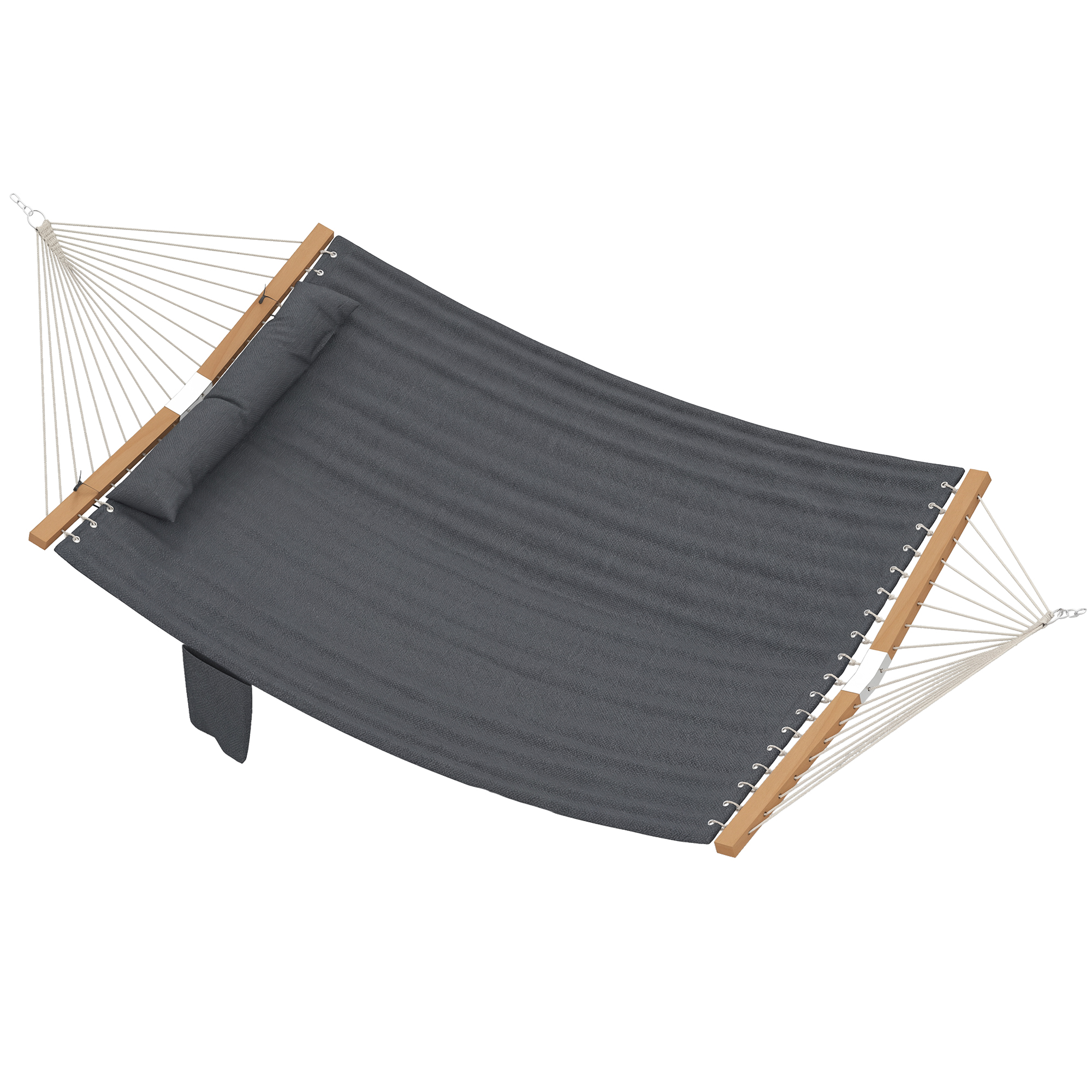 Outsunny Outdoor Hammock 2-Person, with Pillow & Pad, 440 lbs Capacity, Gray