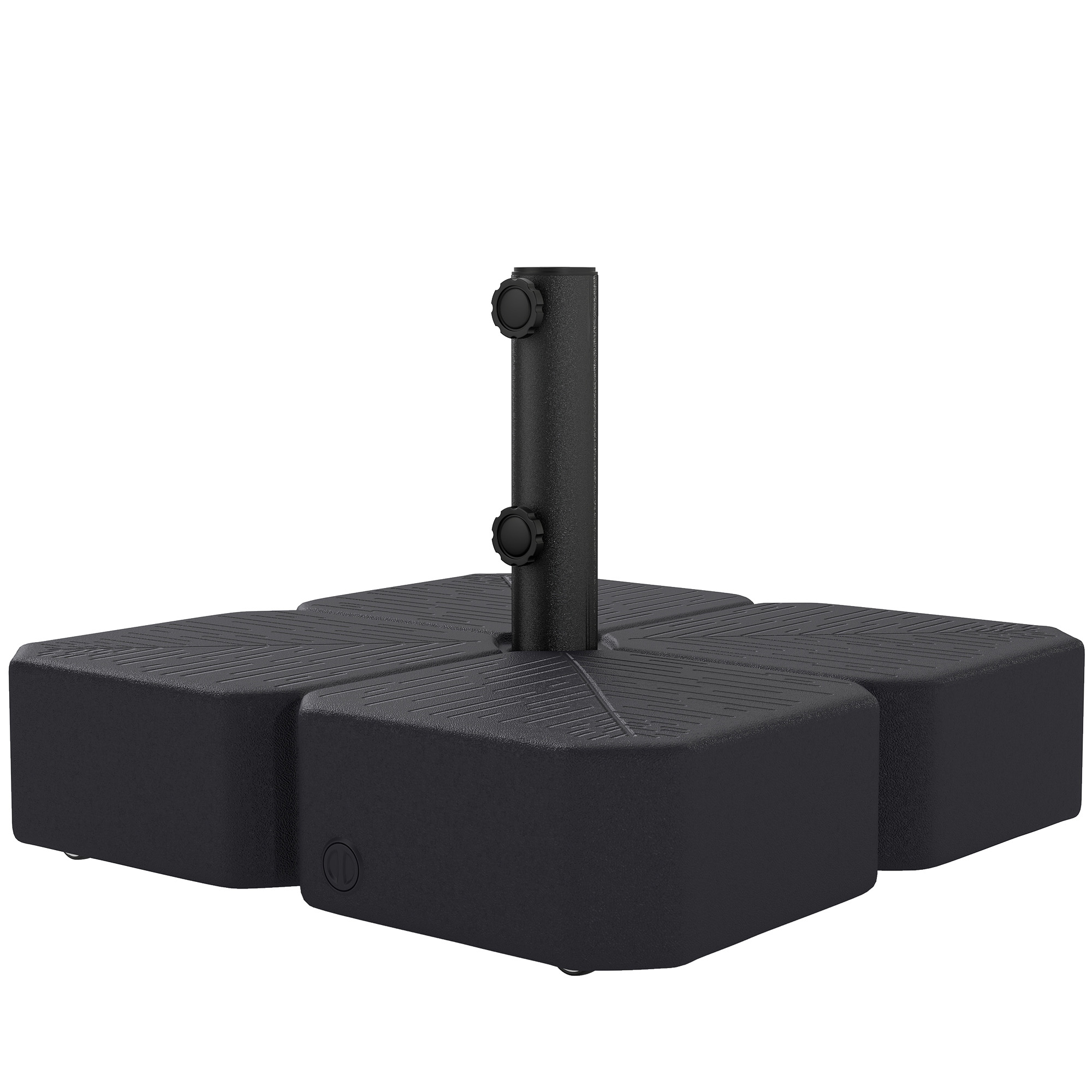 Outsunny Patio Umbrella Base with Wheels, Stand for 1.5"/1.9" Poles, Black