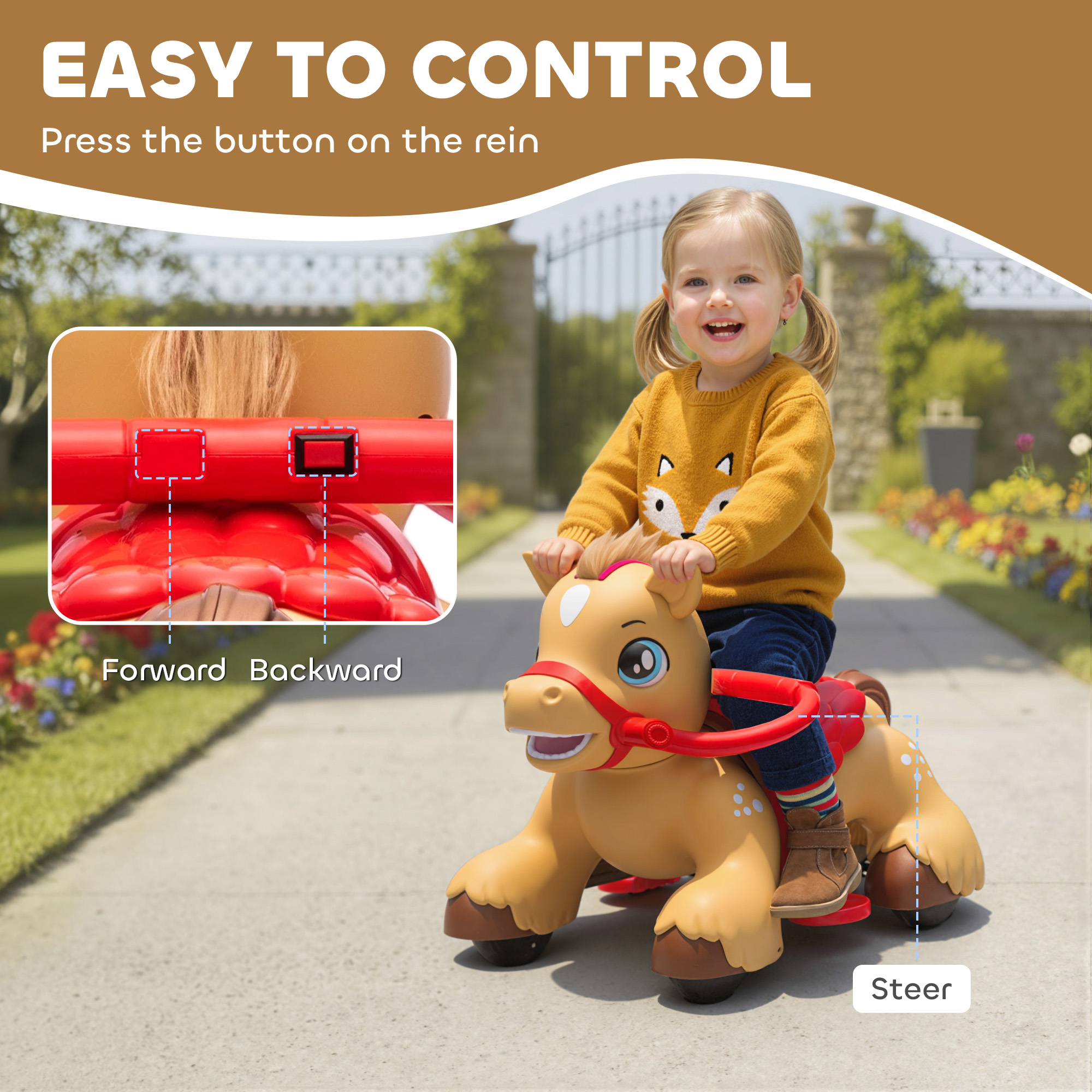 12V Kids Ride On Horse