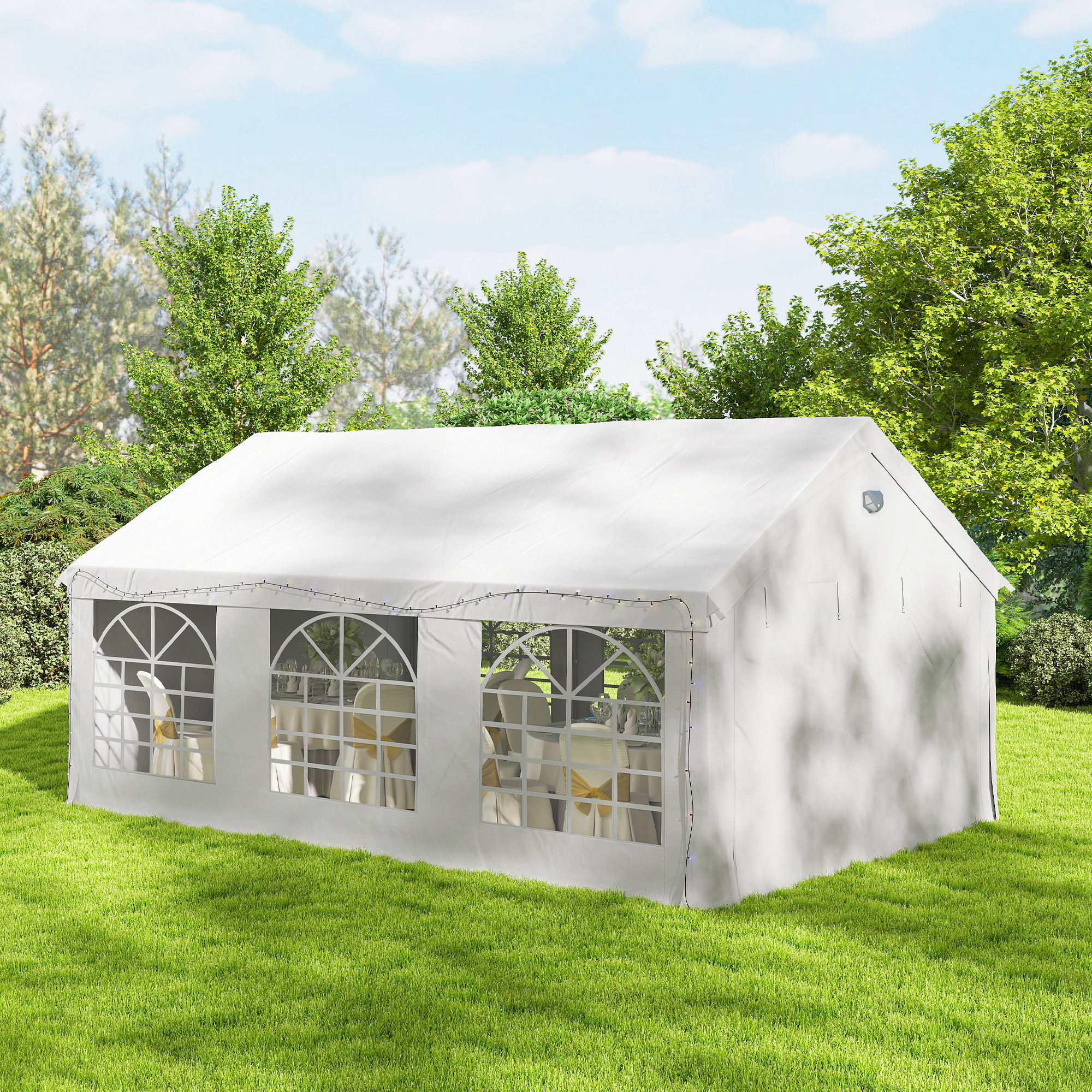 Outsunny 20' x 13' Party Tent, Heavy Duty Gazebo Canopy with