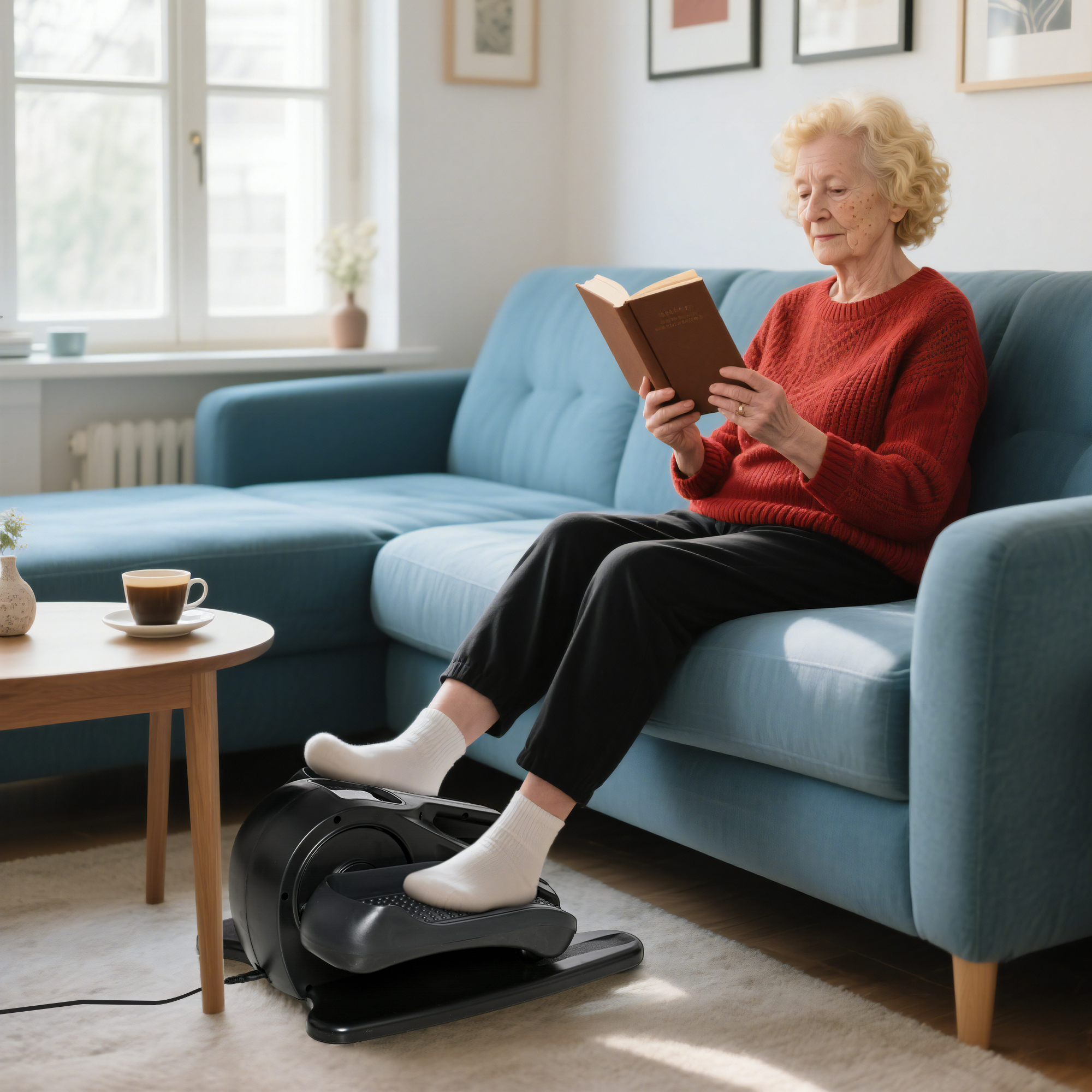 Soozier Powered Foot Pedal Exerciser, Seated Under Desk Elliptical