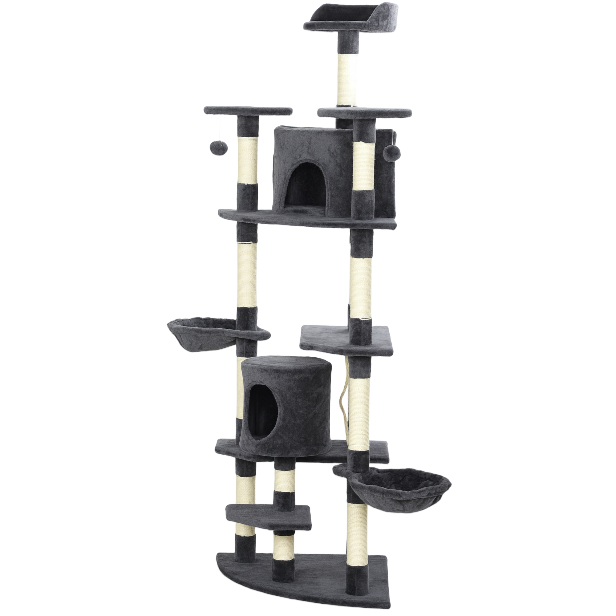 The 79" Scratching Kitten Tree Condo Kitten Scratch Activity Center Toys Dark Grey 1