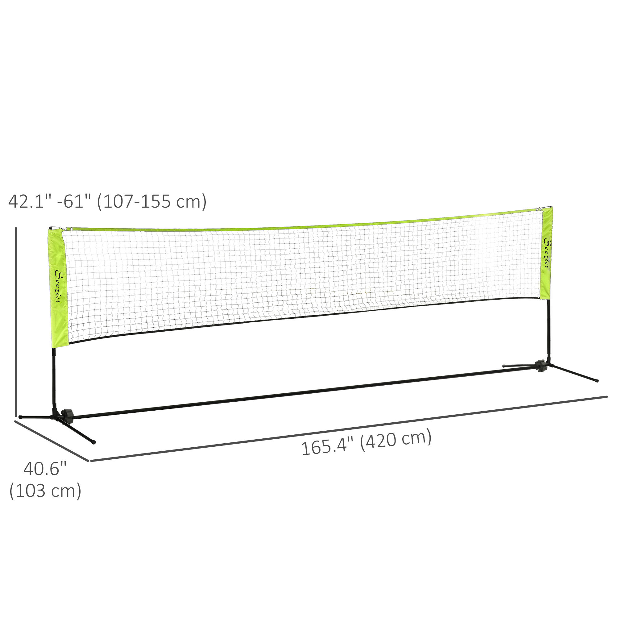 Soozier 14ft Badminton Net, Height Adjustable Outdoor Sports Net