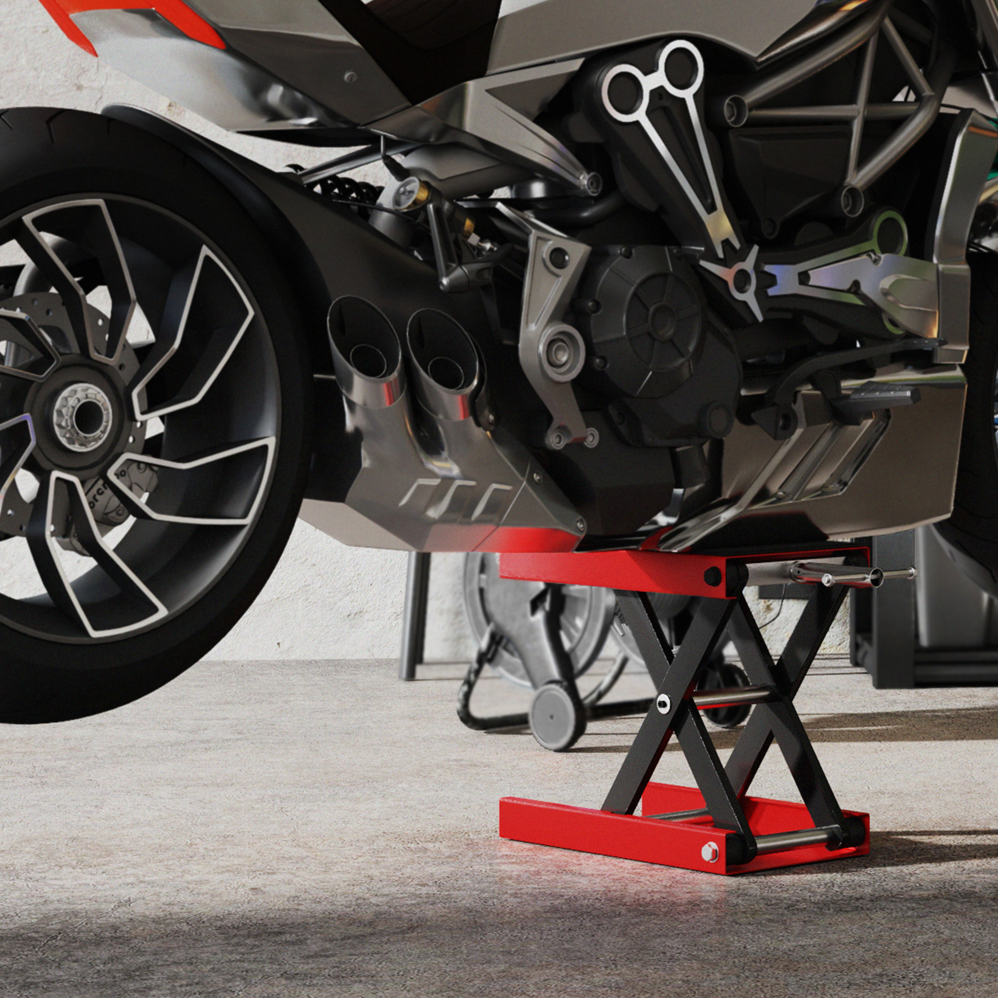 HOMCOM 1100lbs Motorcycle Jack, Height Adjustable Motorcycle