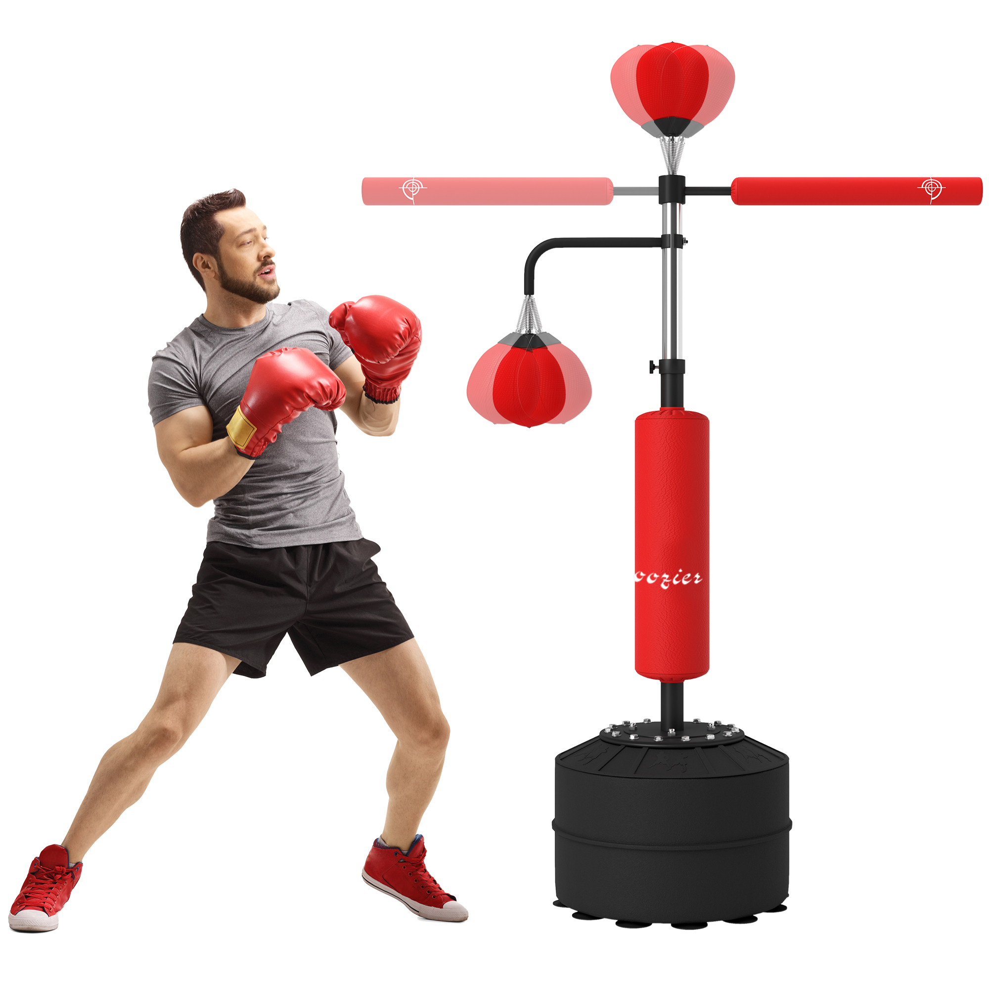Soozier 3-in-1 Free Standing Punching Bag, Height Adjustable