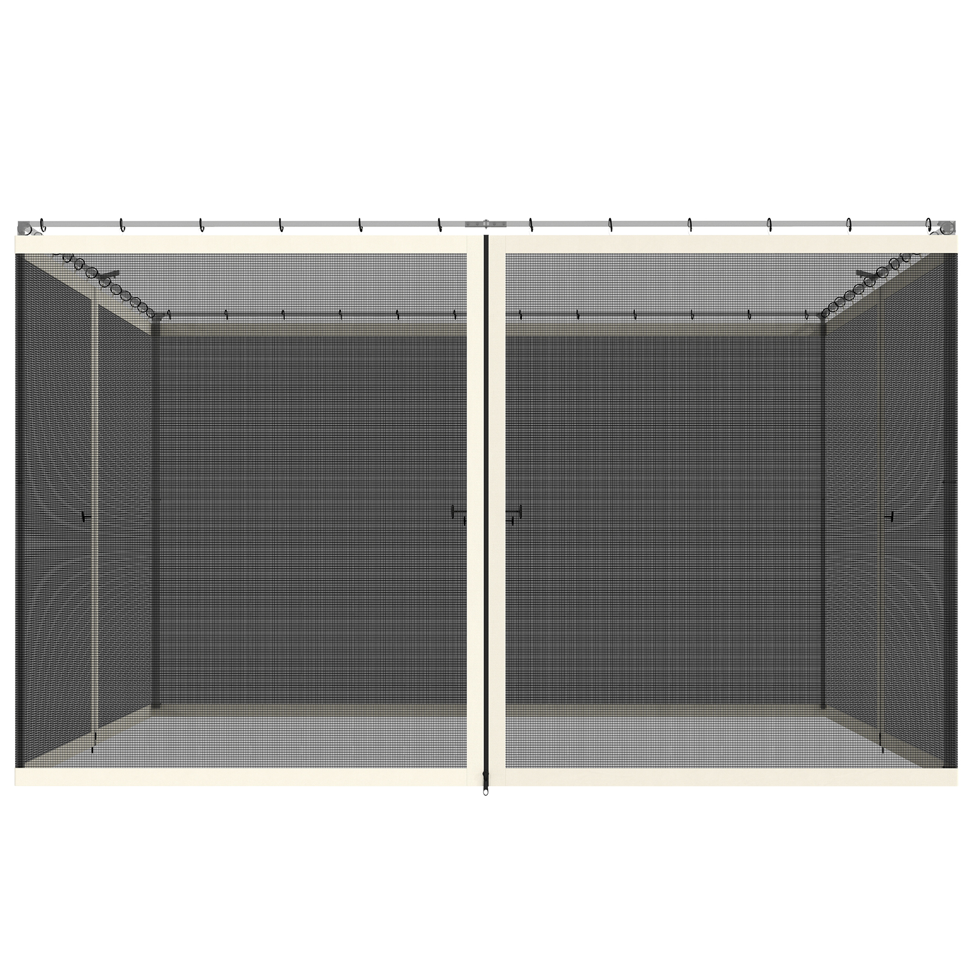 Outsunny 10' x 12' Gazebo Replacement Mesh Sidewall, Cream