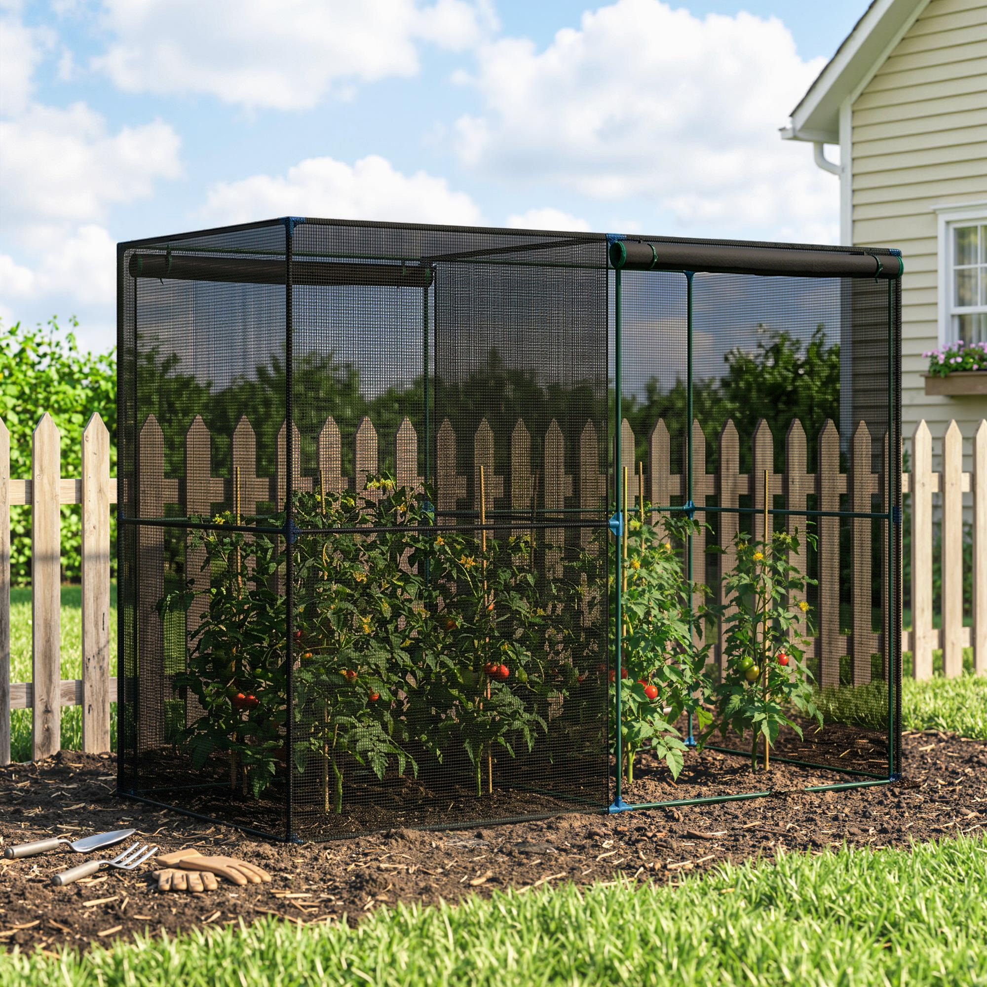 gardenH　904040 Outsunny 4x8 ft Plant Cage Black Vegetable Protector | Aosom.com