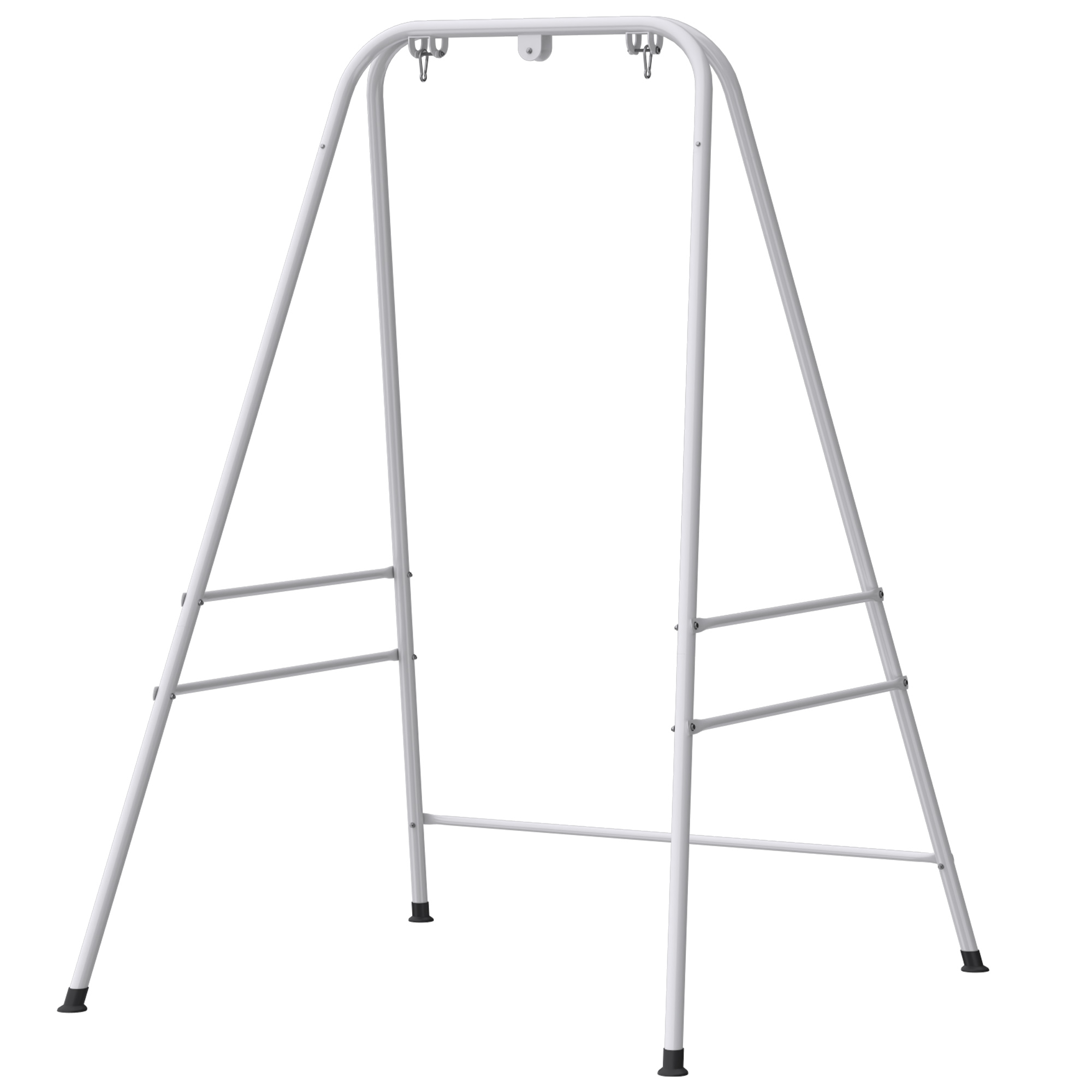 Outsunny Hammock Chair Stand Indoor and Outdoor Use with Anti-Slip Foot Pads, 2 Carabiners, White