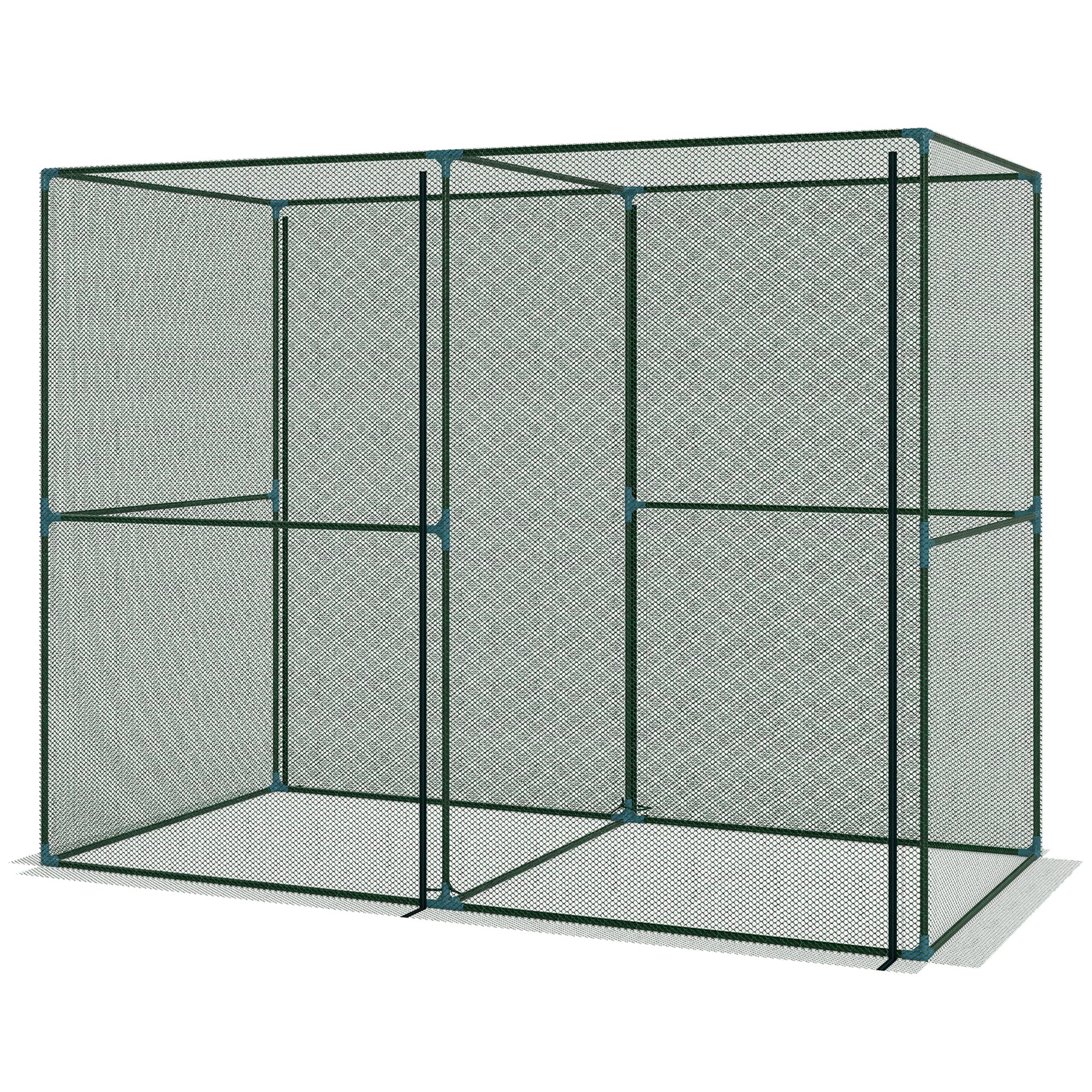 Outsunny Walk-in Crop Cage, Plant Protectors from Animals with Roll Up Zippered Door, 7.9' x 3.9' x 6.1', Green