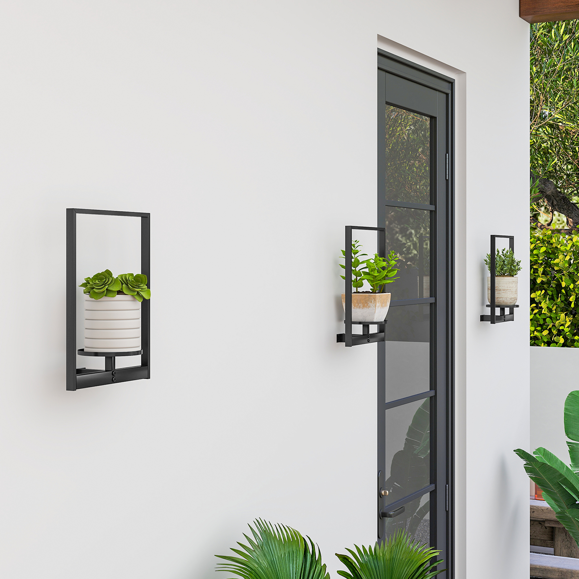 Outsunny 3 Pack Wall Planters for Indoor Plants, Wall-Mounted