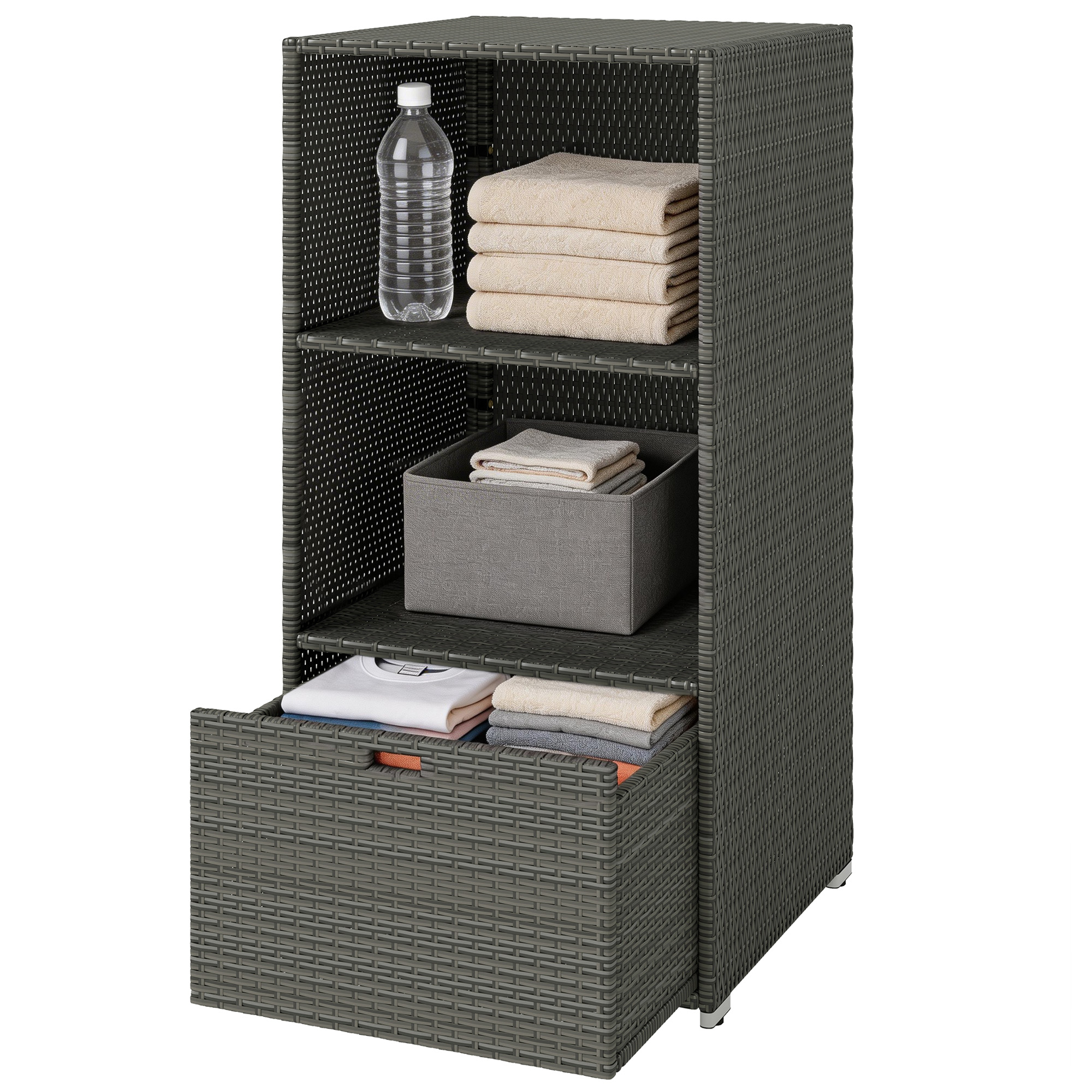 Water-Resistant Rattan Wicker Storage Organizer