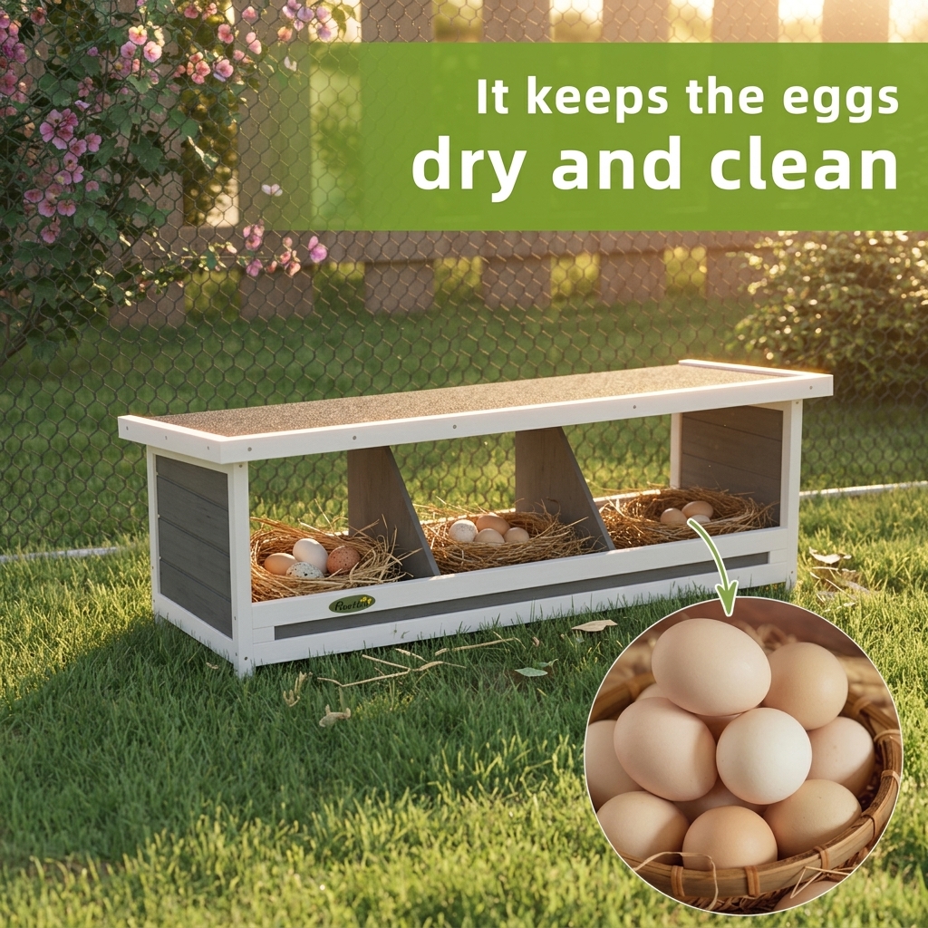 PawHut Wood Nesting Boxes Chicken Coop Accessories for Up to 3