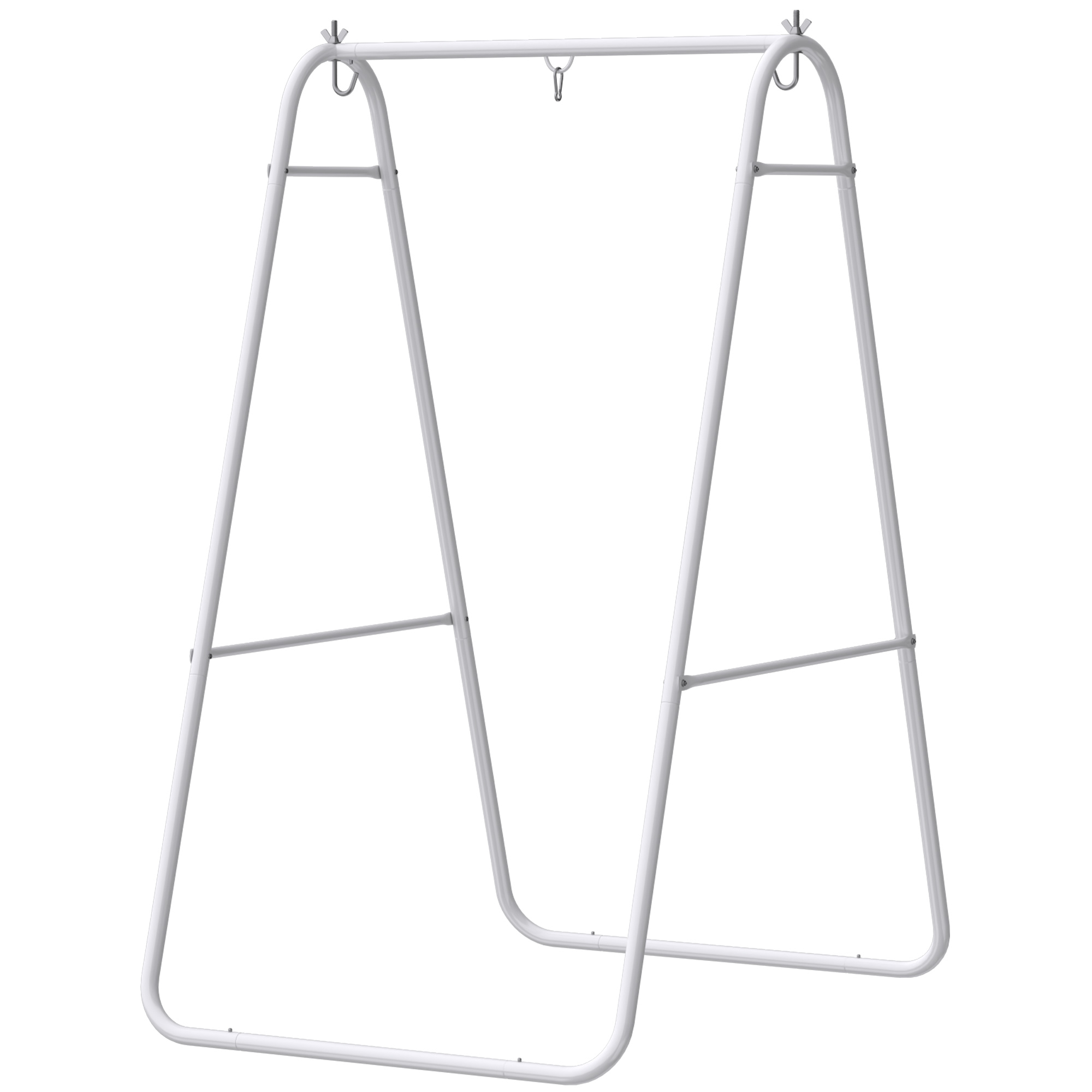Outsunny Hammock Chair Stand Only Heavy Duty Solid Steel A-Frame for Hanging Hammock, Egg Chair, Max Load 330 LBS, White