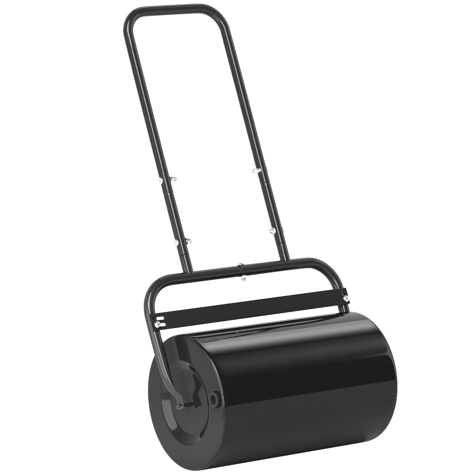 Outsunny 20-Inch Push/Tow Behind Lawn Roller Filled with 10 Gal Water or Sand for Flattening Sod in the Garden, Black-image-845-343BK